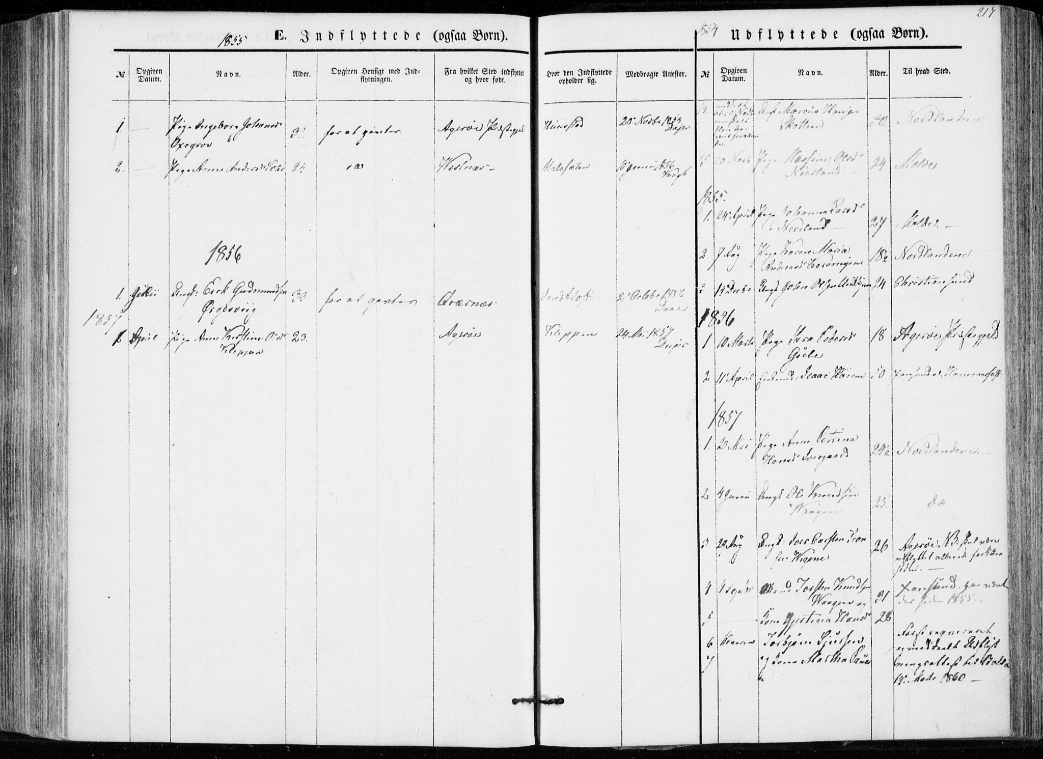 Ministerialprotokoller, klokkerbøker og fødselsregistre - Møre og Romsdal, AV/SAT-A-1454/566/L0767: Parish register (official) no. 566A06, 1852-1868, p. 217