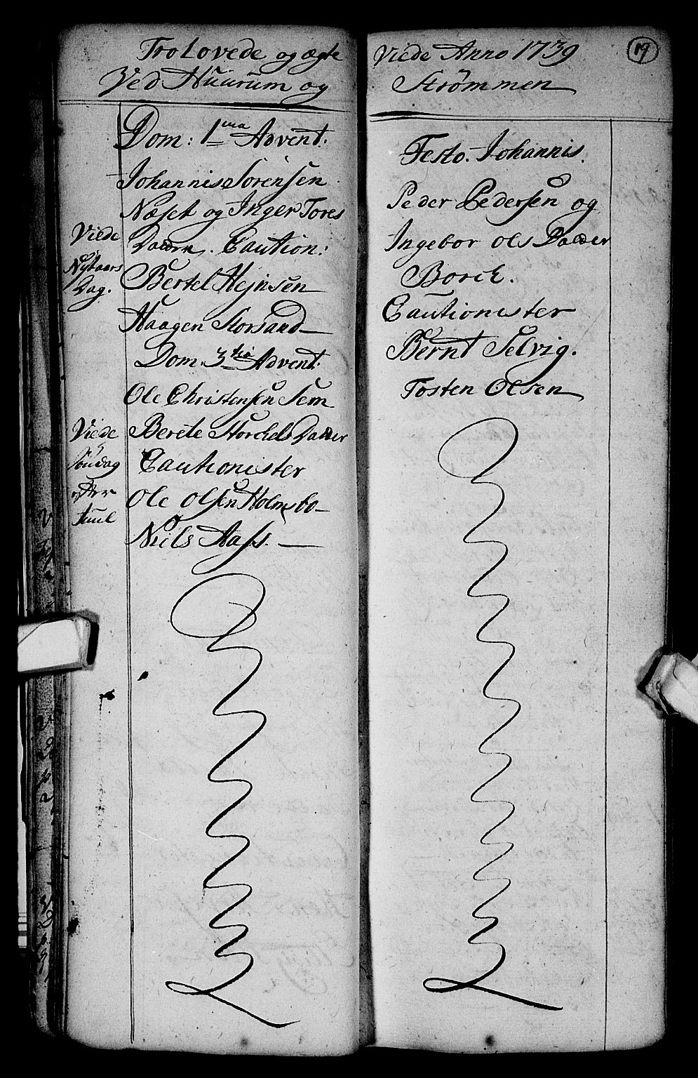 Hurum kirkebøker, SAKO/A-229/F/Fa/L0003: Parish register (official) no. 3, 1733-1757, p. 19