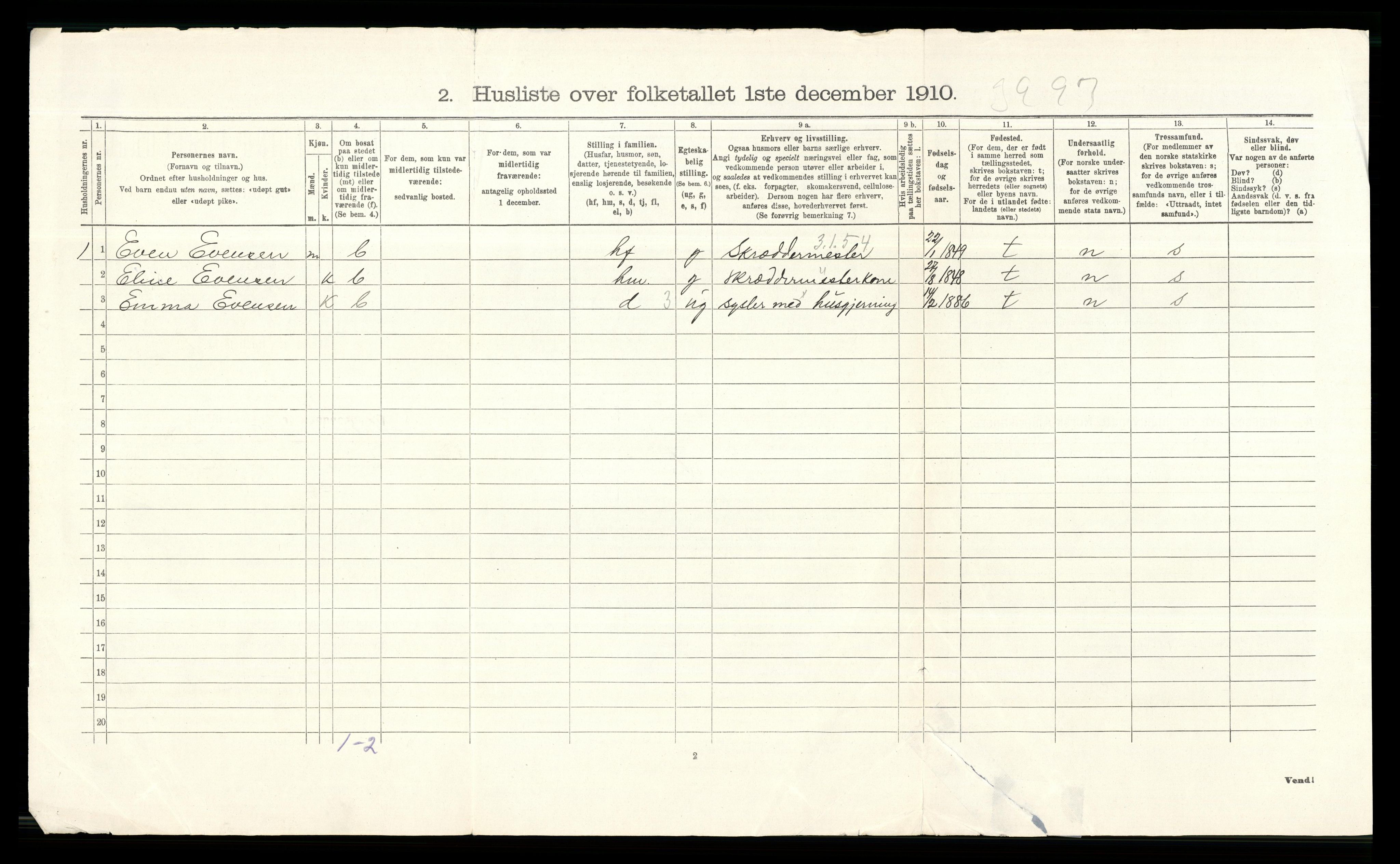 RA, 1910 census for Stange, 1910, p. 1393