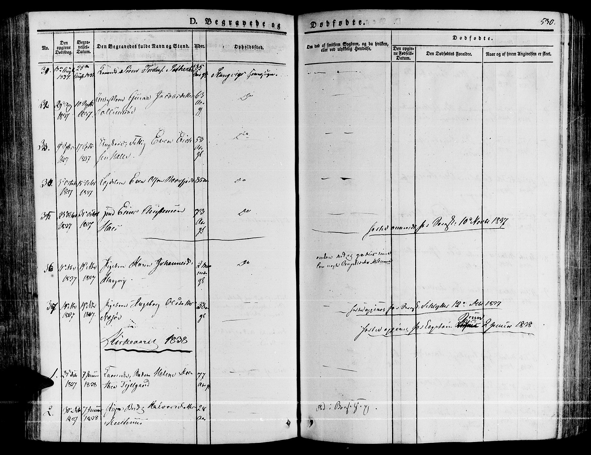 Ministerialprotokoller, klokkerbøker og fødselsregistre - Møre og Romsdal, SAT/A-1454/592/L1024: Parish register (official) no. 592A03 /1, 1831-1849, p. 530