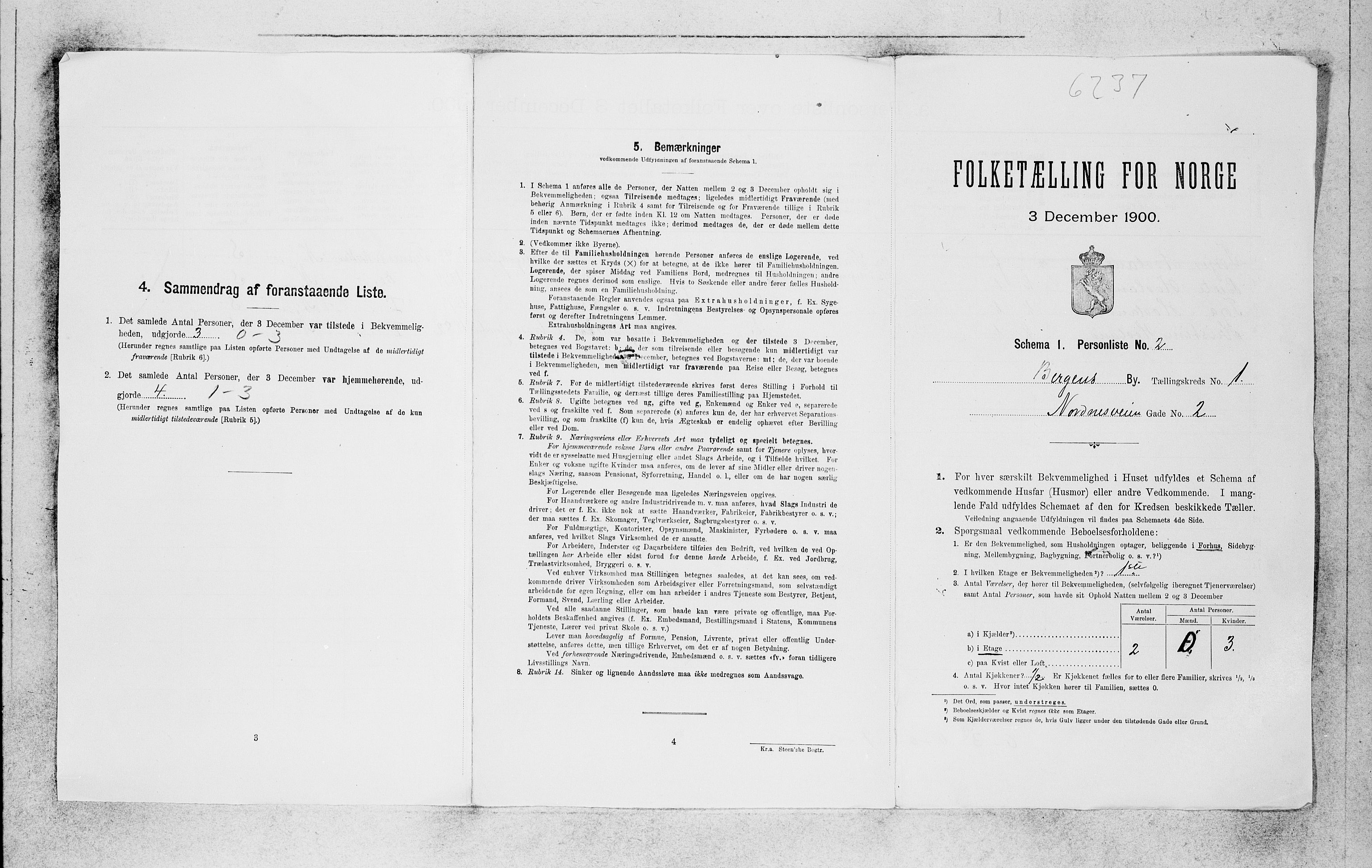 SAB, 1900 census for Bergen, 1900, p. 314