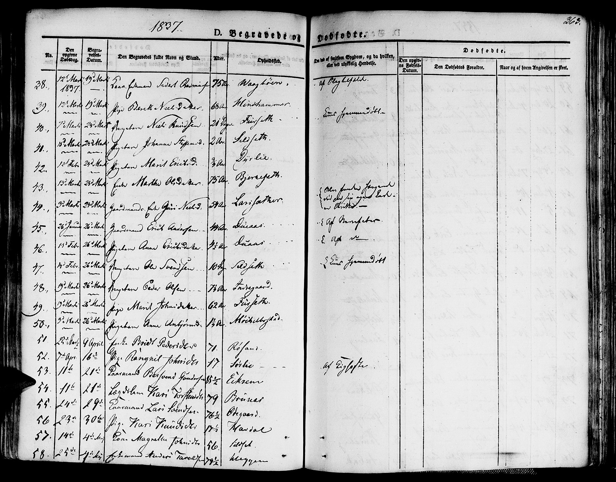 Ministerialprotokoller, klokkerbøker og fødselsregistre - Møre og Romsdal, AV/SAT-A-1454/586/L0983: Parish register (official) no. 586A09, 1829-1843, p. 363