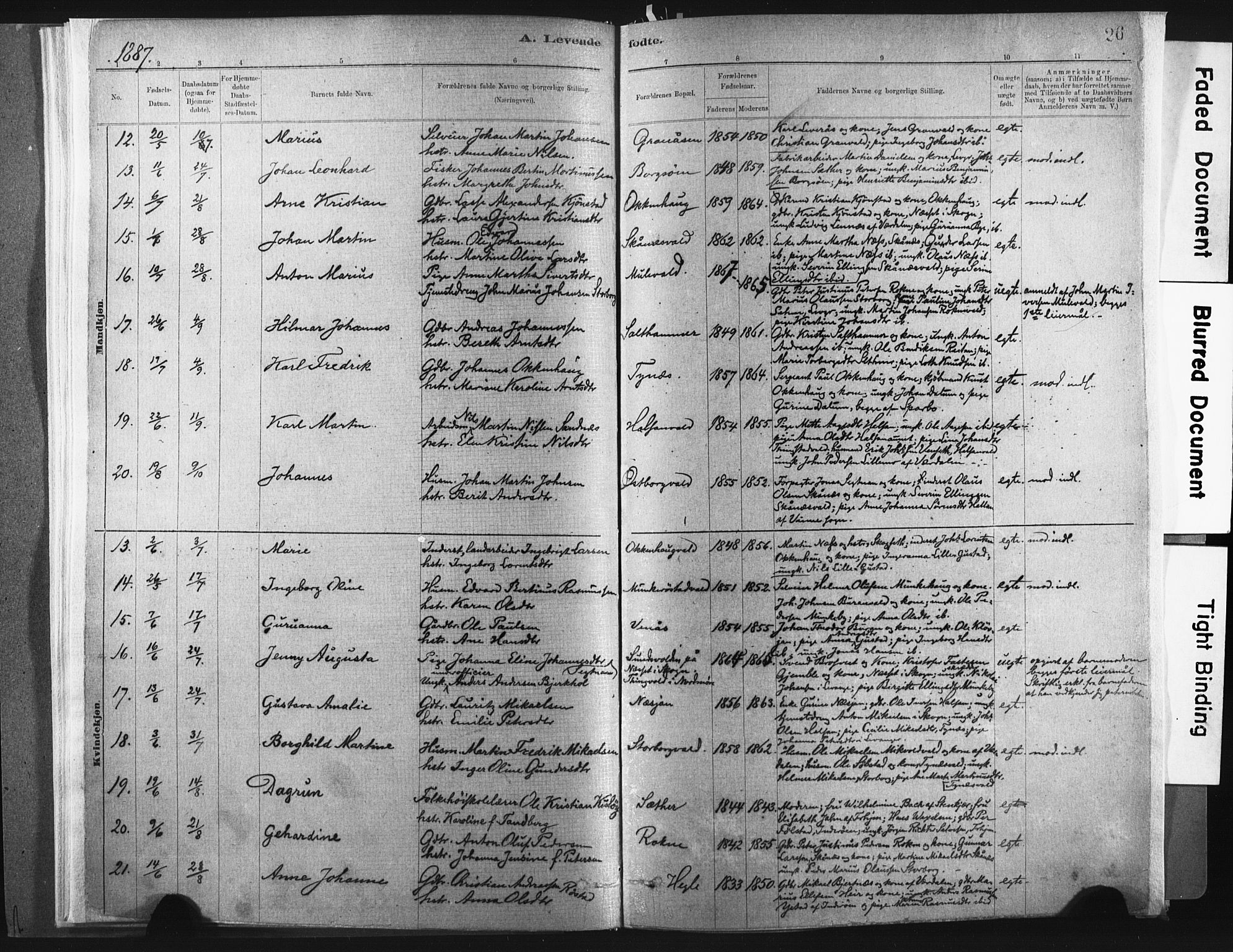 Ministerialprotokoller, klokkerbøker og fødselsregistre - Nord-Trøndelag, SAT/A-1458/721/L0207: Parish register (official) no. 721A02, 1880-1911, p. 26