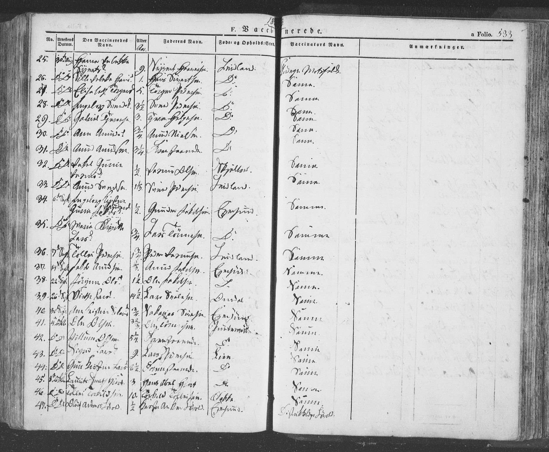 Eigersund sokneprestkontor, AV/SAST-A-101807/S08/L0009: Parish register (official) no. A 9, 1827-1850, p. 533