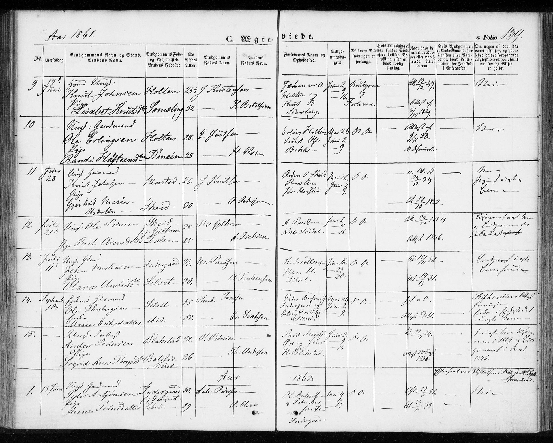 Ministerialprotokoller, klokkerbøker og fødselsregistre - Møre og Romsdal, SAT/A-1454/584/L0965: Parish register (official) no. 584A05, 1857-1868, p. 139