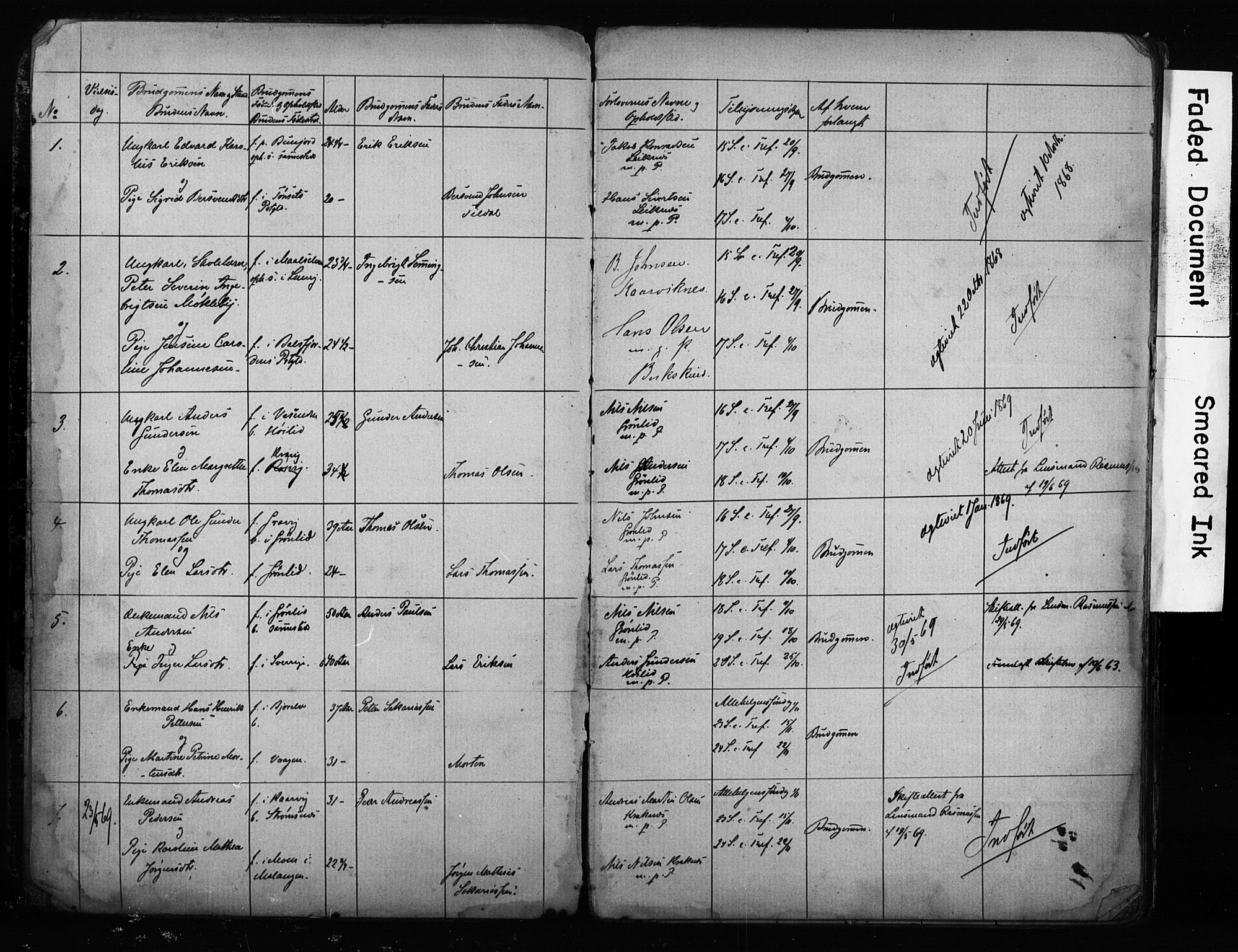 Lenvik sokneprestembete, AV/SATØ-S-1310/I/Ie/L0095: Banns register no. 95, 1868-1890