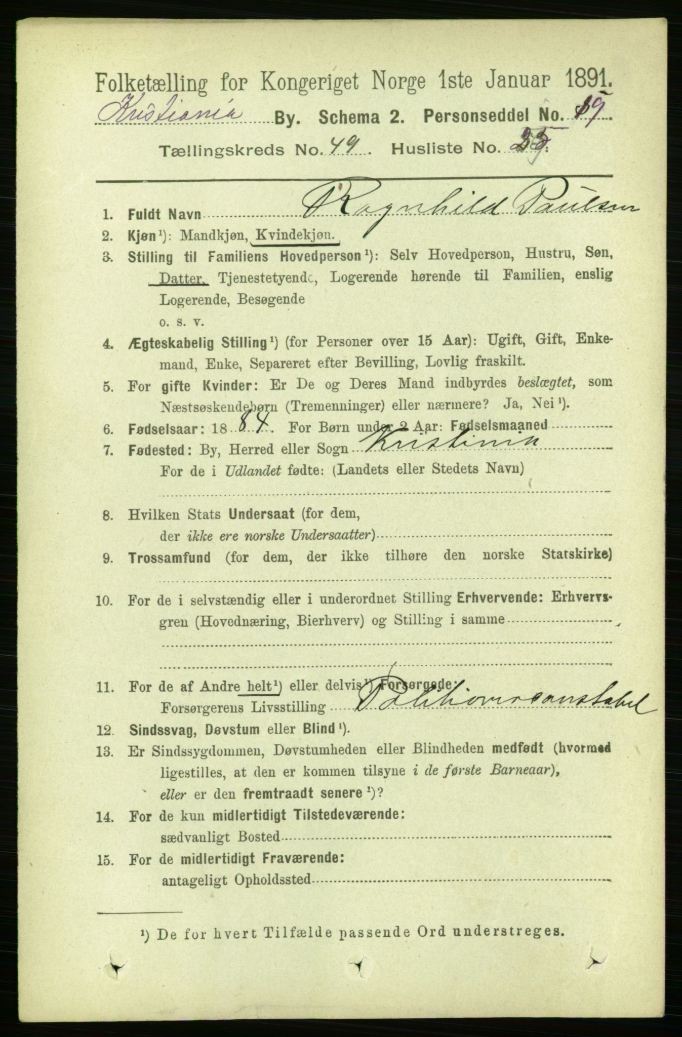 RA, 1891 census for 0301 Kristiania, 1891, p. 28849