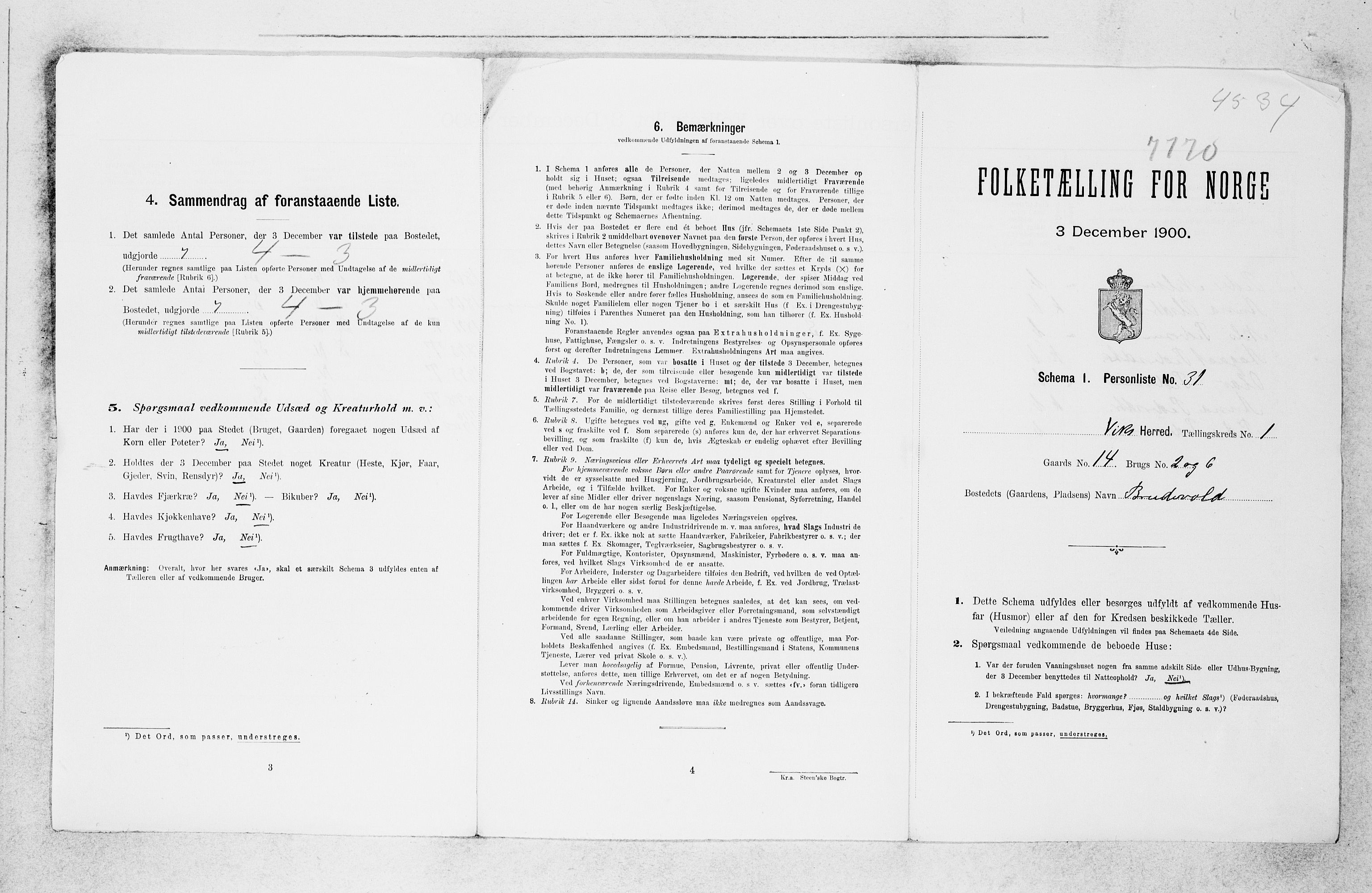 SAB, 1900 census for Vik, 1900, p. 35