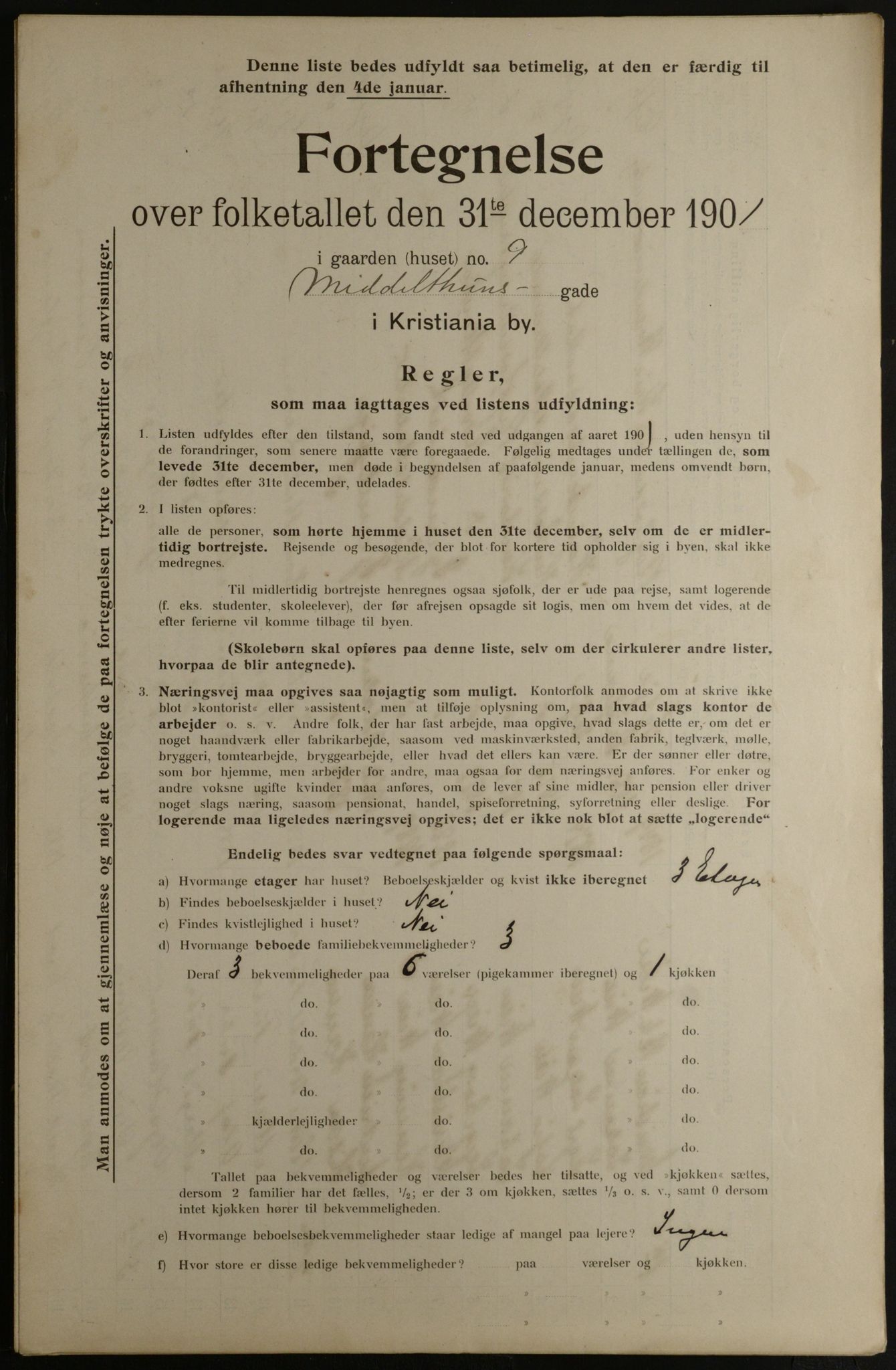 OBA, Municipal Census 1901 for Kristiania, 1901, p. 10054