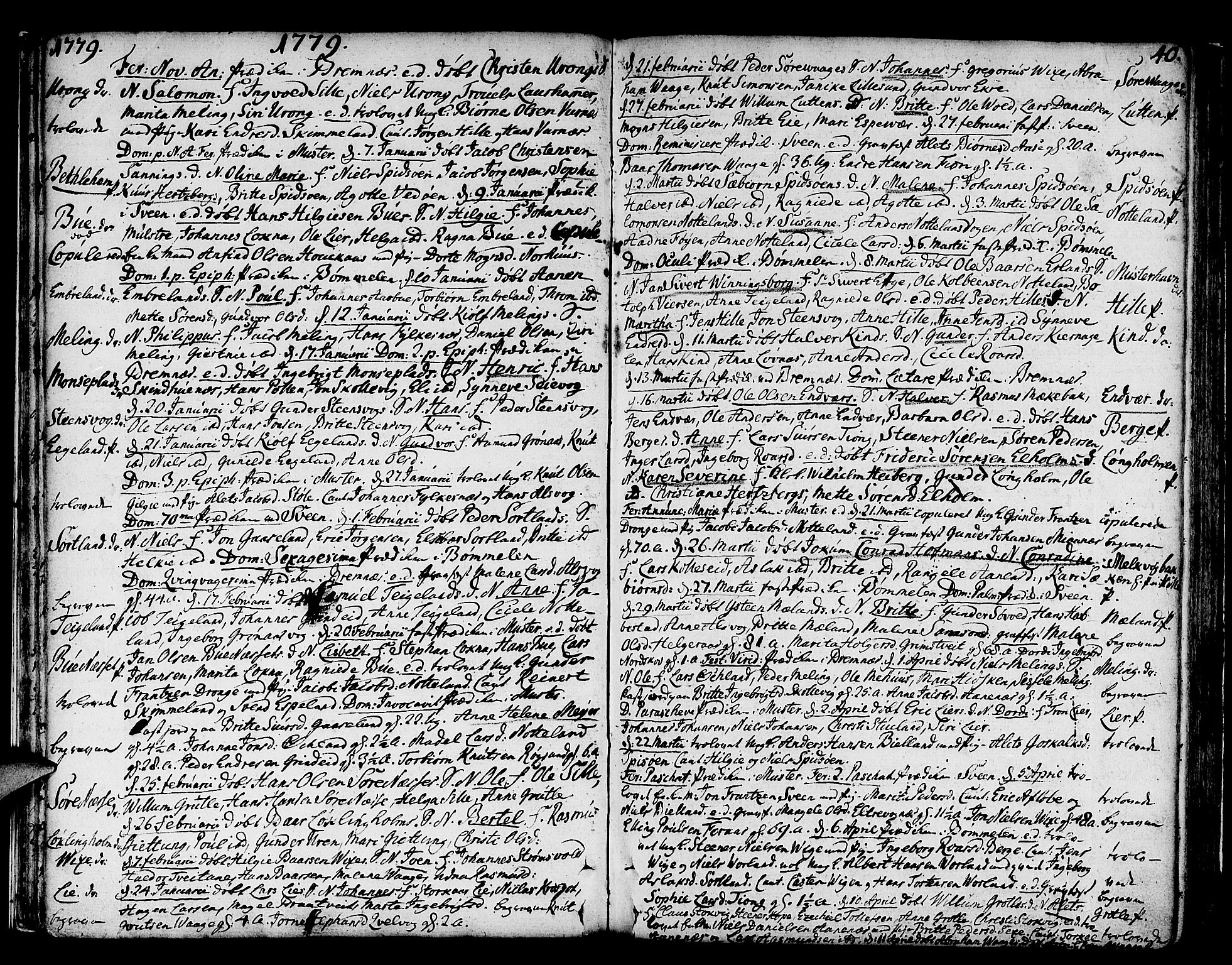 Finnås sokneprestembete, SAB/A-99925/H/Ha/Haa/Haaa/L0003: Parish register (official) no. A 3, 1765-1803, p. 40
