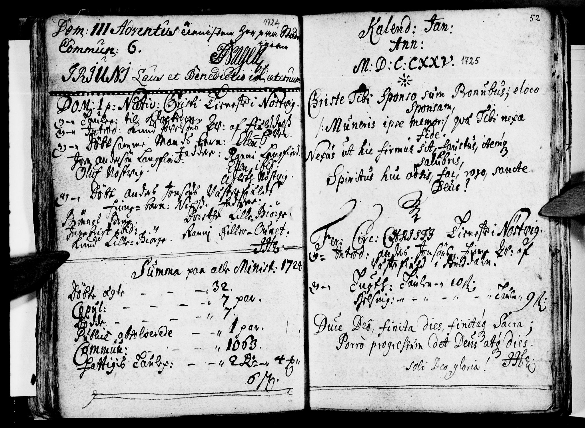 Ministerialprotokoller, klokkerbøker og fødselsregistre - Nordland, SAT/A-1459/814/L0221: Parish register (official) no. 814A02, 1718-1762, p. 52