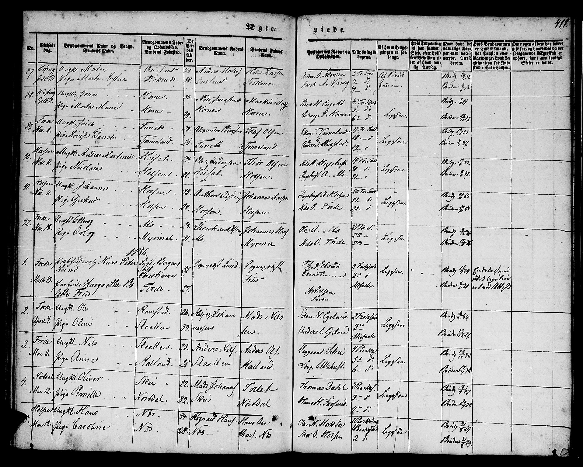 Førde sokneprestembete, SAB/A-79901/H/Haa/Haaa/L0007: Parish register (official) no. A 7, 1843-1860, p. 419