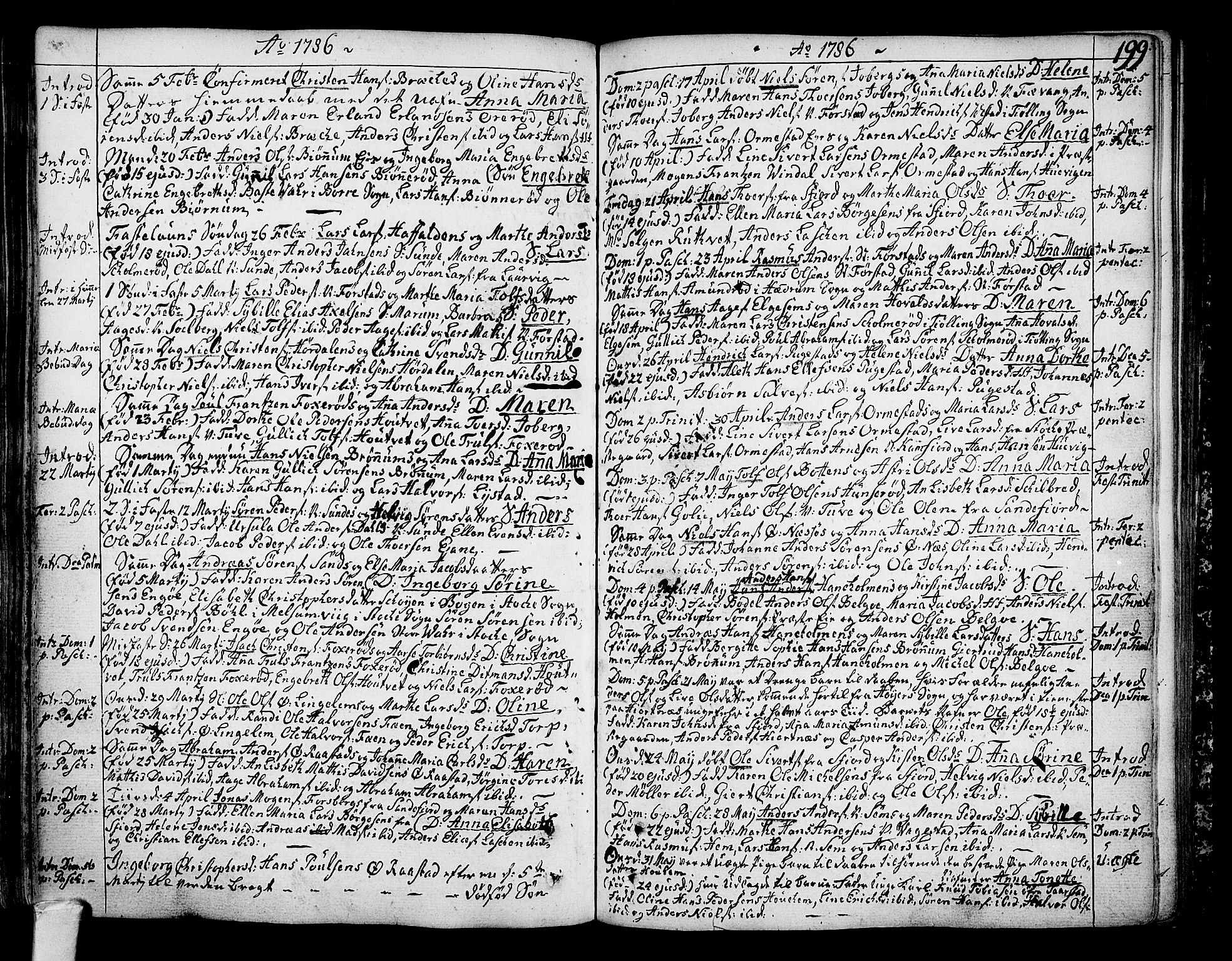 Sandar kirkebøker, SAKO/A-243/F/Fa/L0002: Parish register (official) no. 2, 1733-1788, p. 199