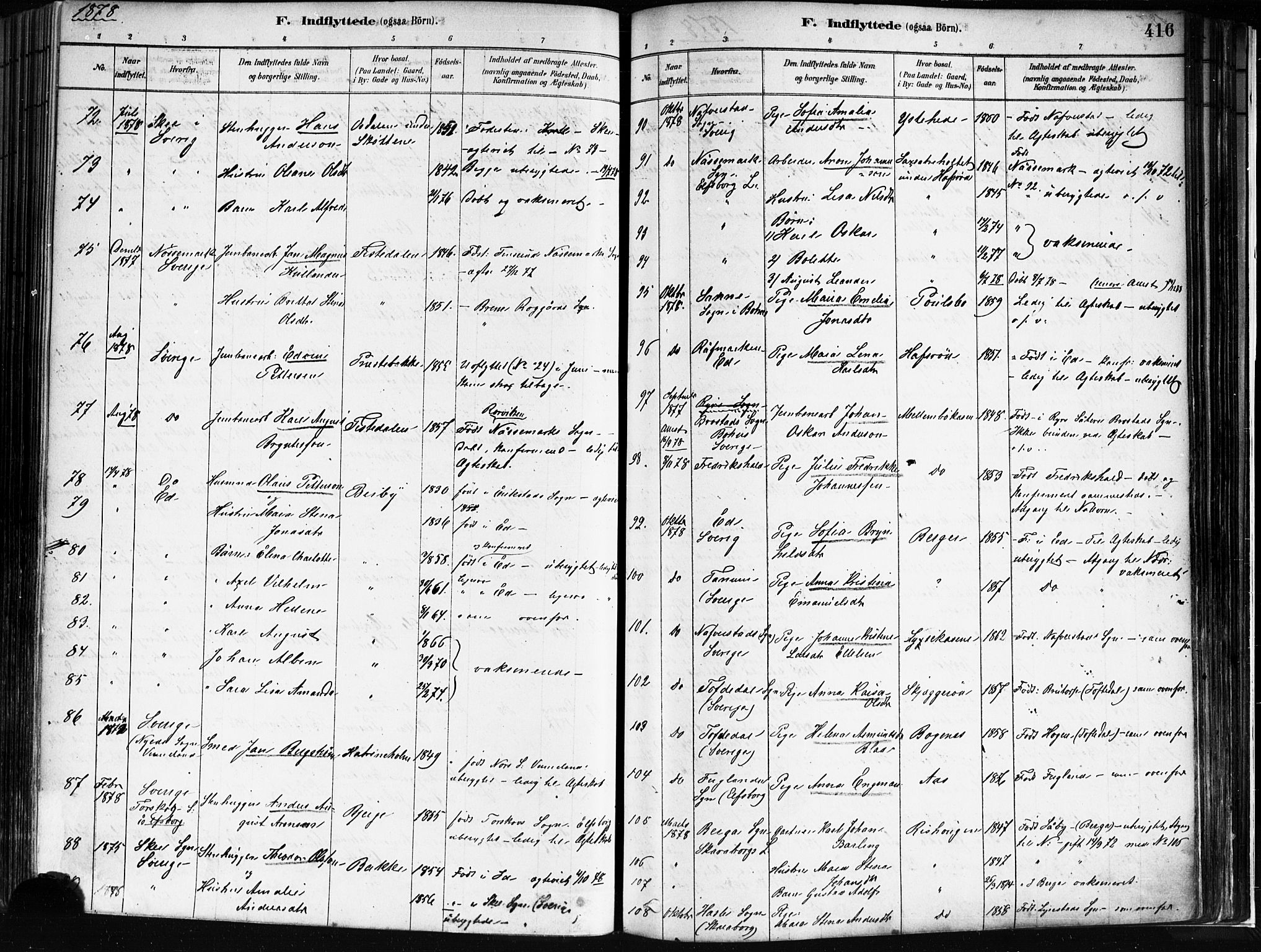 Idd prestekontor Kirkebøker, AV/SAO-A-10911/F/Fc/L0006b: Parish register (official) no. III 6B, 1878-1903, p. 416