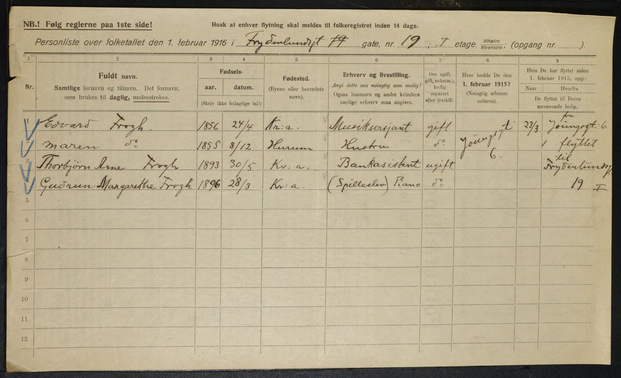 OBA, Municipal Census 1916 for Kristiania, 1916, p. 28940