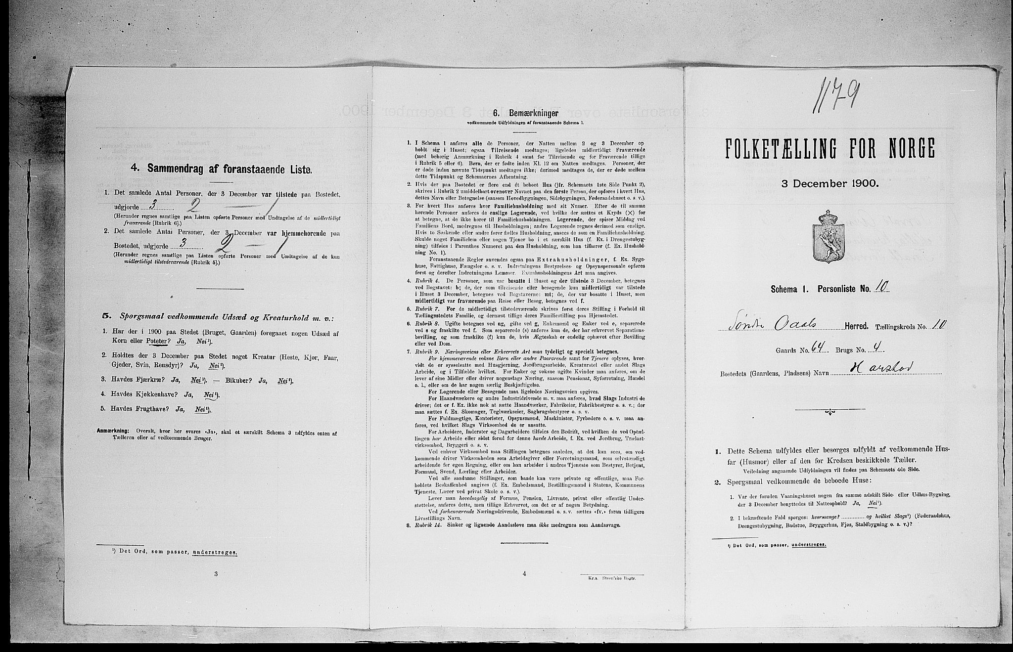 SAH, 1900 census for Sør-Odal, 1900, p. 1409