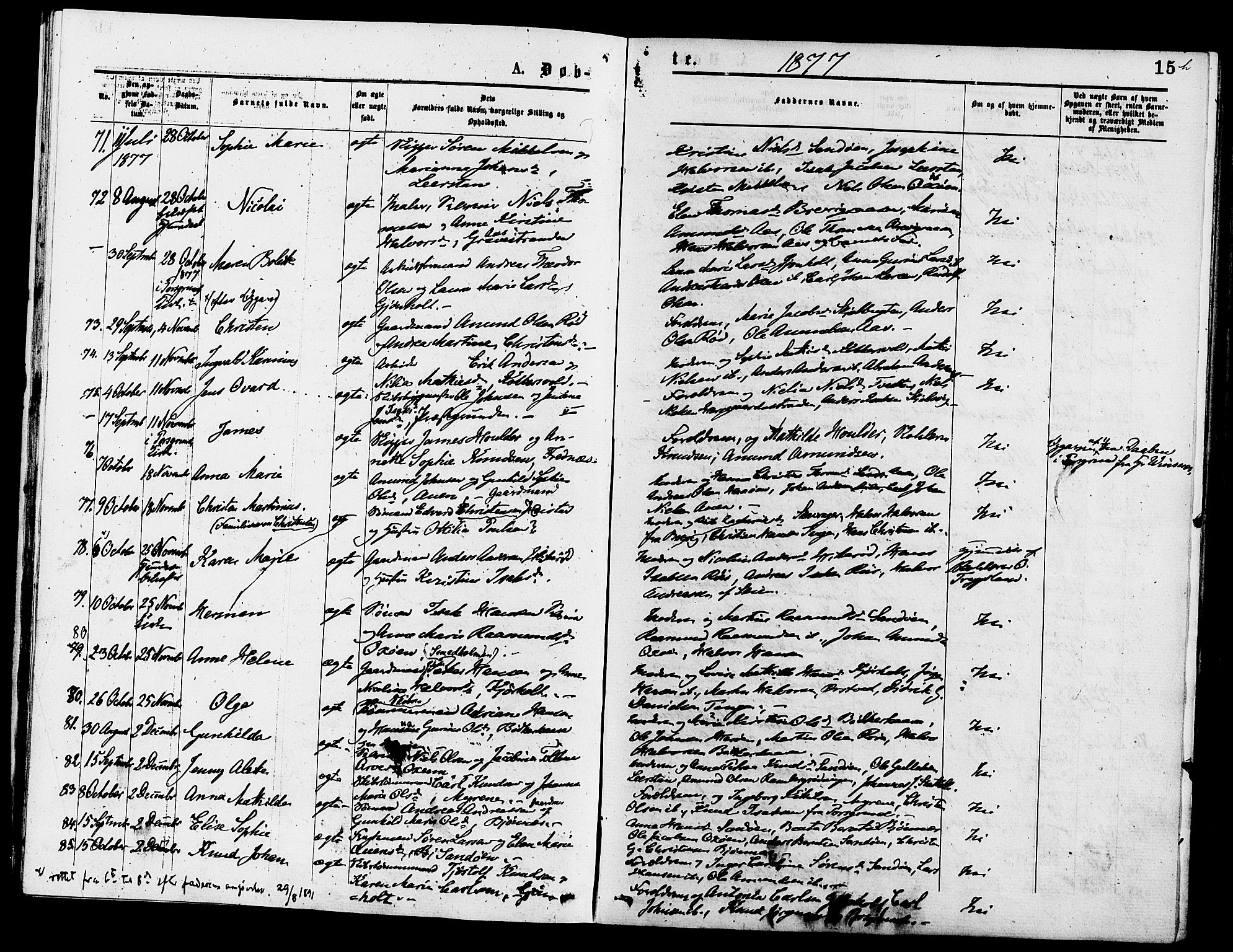 Eidanger kirkebøker, AV/SAKO-A-261/F/Fa/L0011: Parish register (official) no. 11, 1875-1878, p. 15