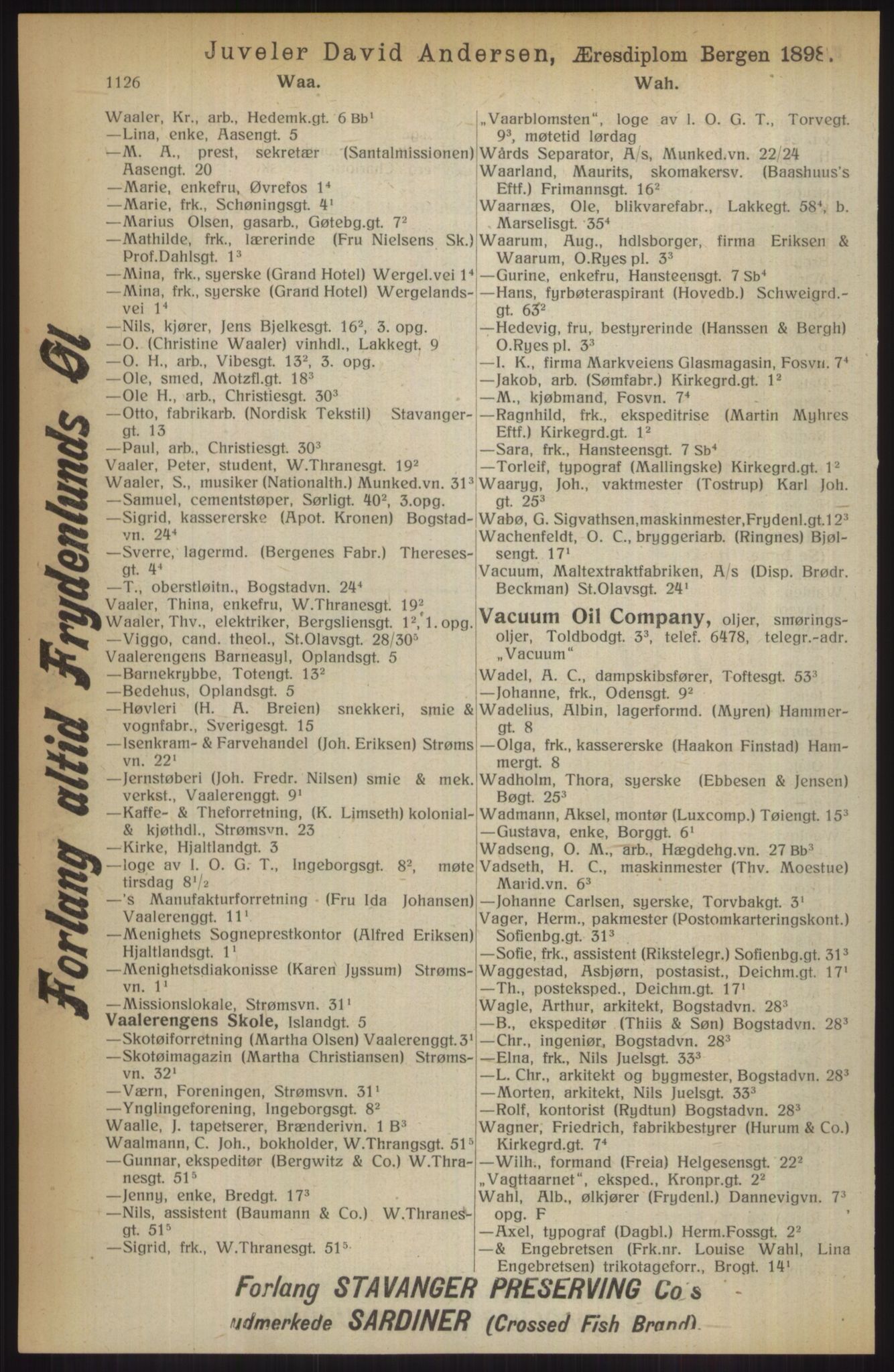 Kristiania/Oslo adressebok, PUBL/-, 1914, p. 1126