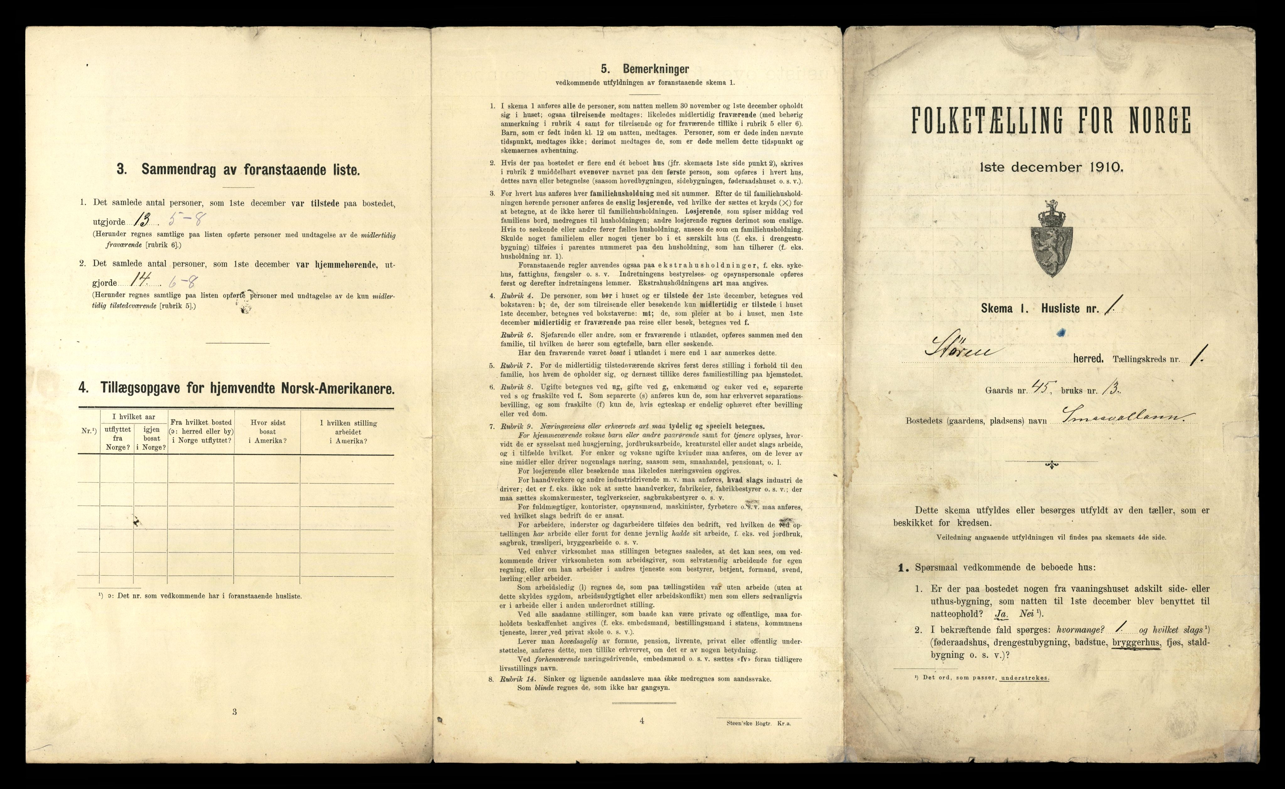 RA, 1910 census for Støren, 1910, p. 22