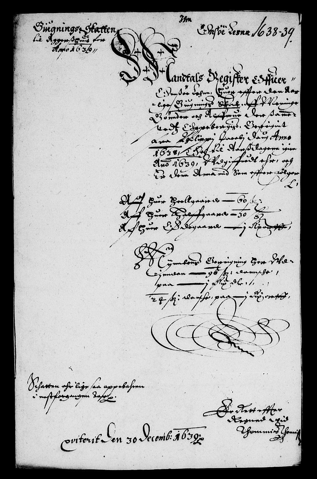 Rentekammeret inntil 1814, Reviderte regnskaper, Lensregnskaper, AV/RA-EA-5023/R/Rb/Rbe/L0001: Onsøy len, 1626-1639