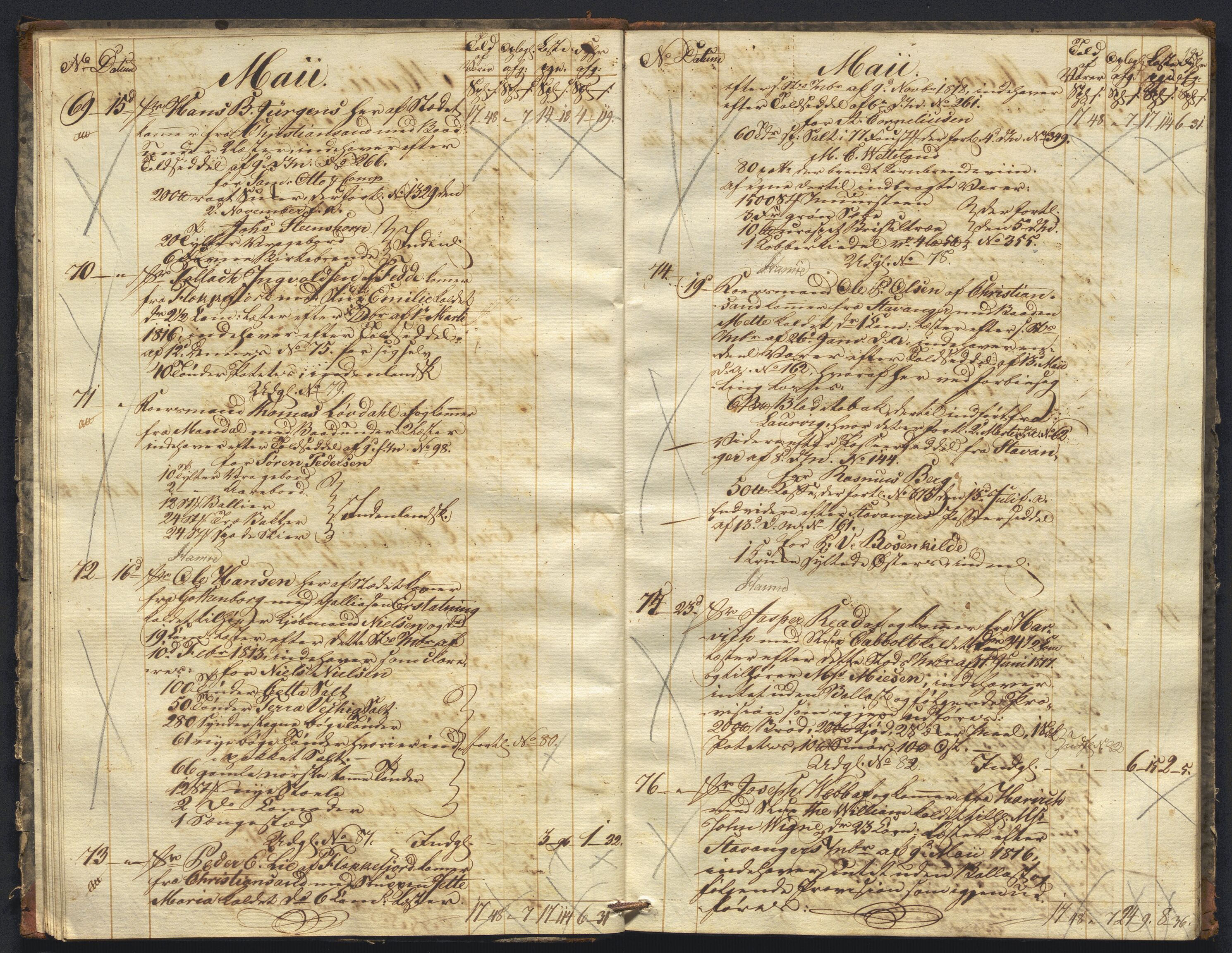 Revisjonsdepartementet, 2. revisjonskontor, AV/RA-S-1115/E/E010/L0060: Egersund: Tollbok, 1820, p. 11b-12a