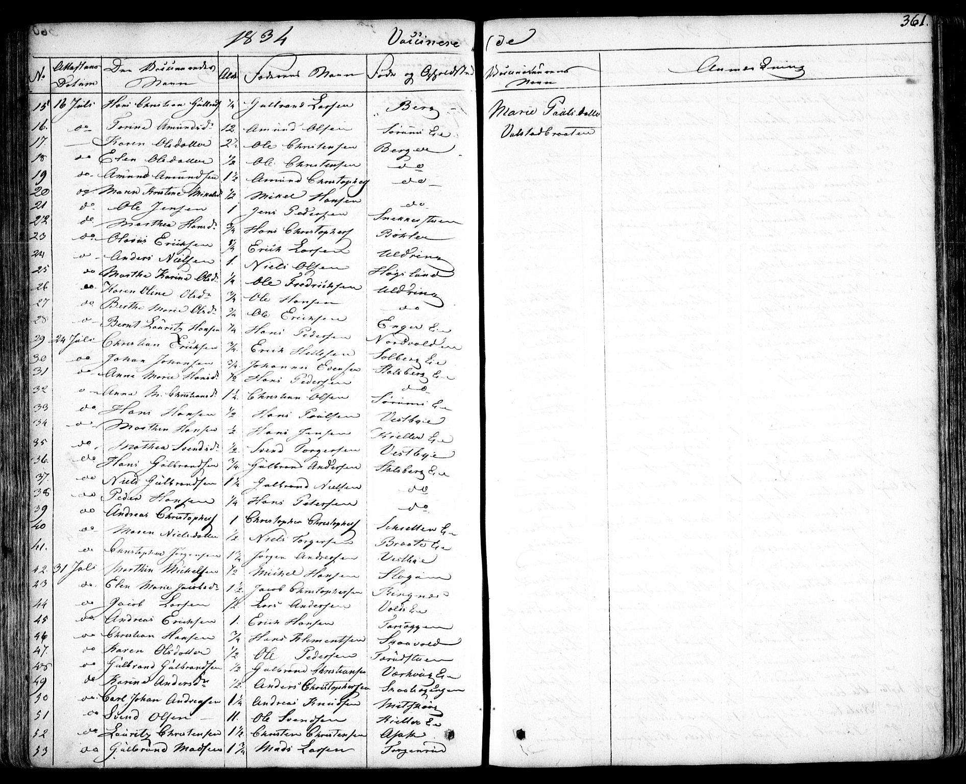 Skedsmo prestekontor Kirkebøker, AV/SAO-A-10033a/F/Fa/L0009: Parish register (official) no. I 9, 1830-1853, p. 361