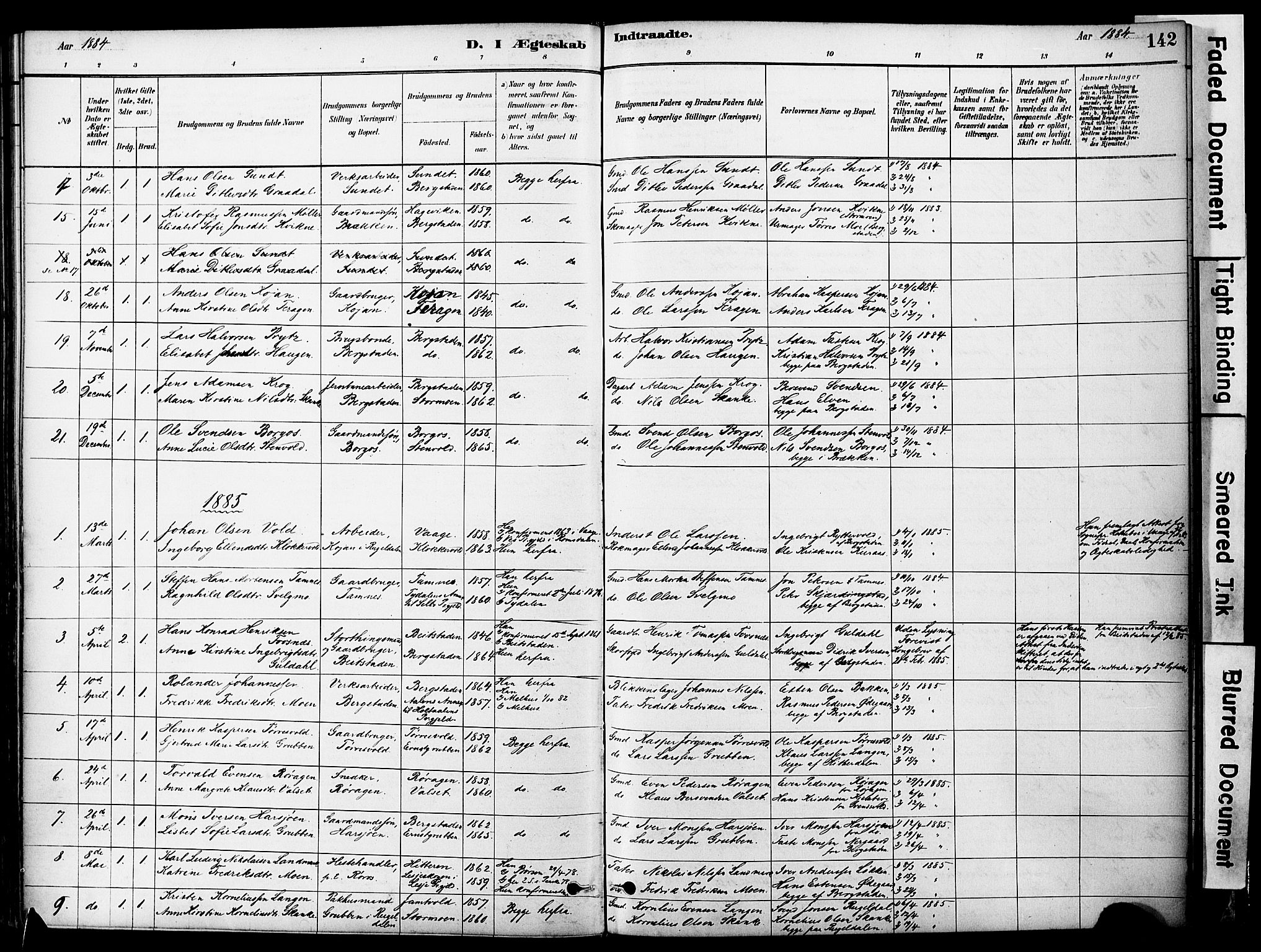 Ministerialprotokoller, klokkerbøker og fødselsregistre - Sør-Trøndelag, AV/SAT-A-1456/681/L0933: Parish register (official) no. 681A11, 1879-1890, p. 142