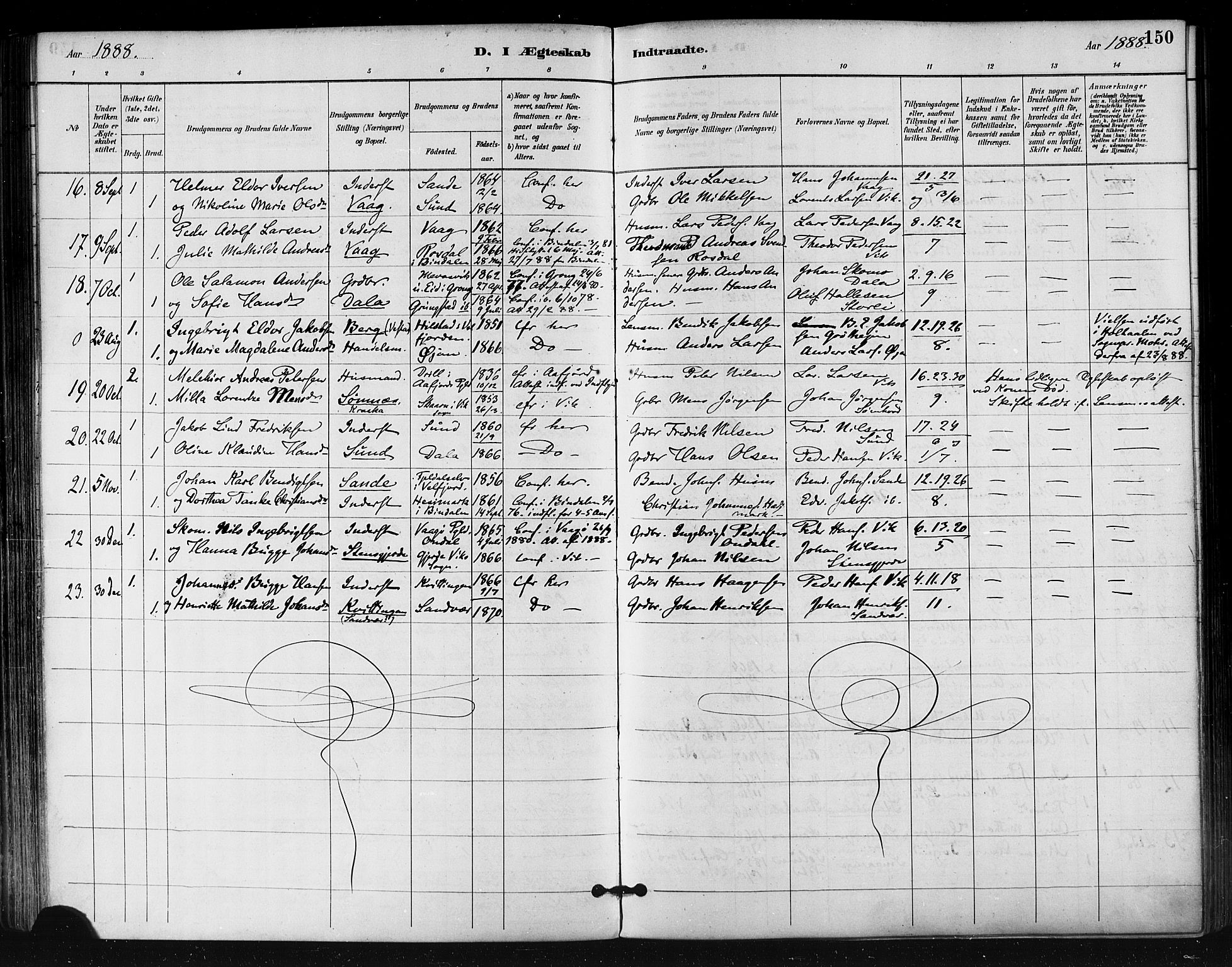 Ministerialprotokoller, klokkerbøker og fødselsregistre - Nordland, AV/SAT-A-1459/812/L0178: Parish register (official) no. 812A07, 1886-1900, p. 150