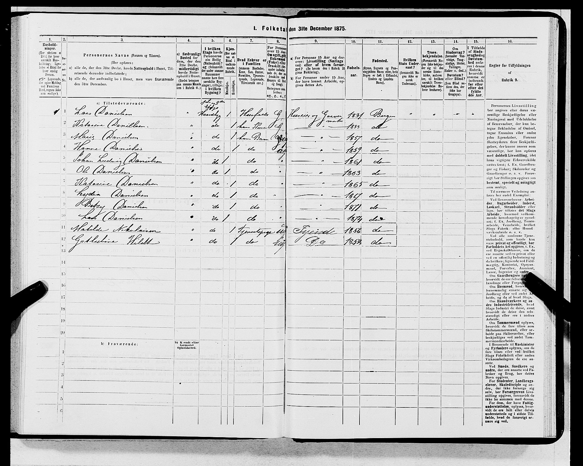 SAB, 1875 census for 1301 Bergen, 1875, p. 5860