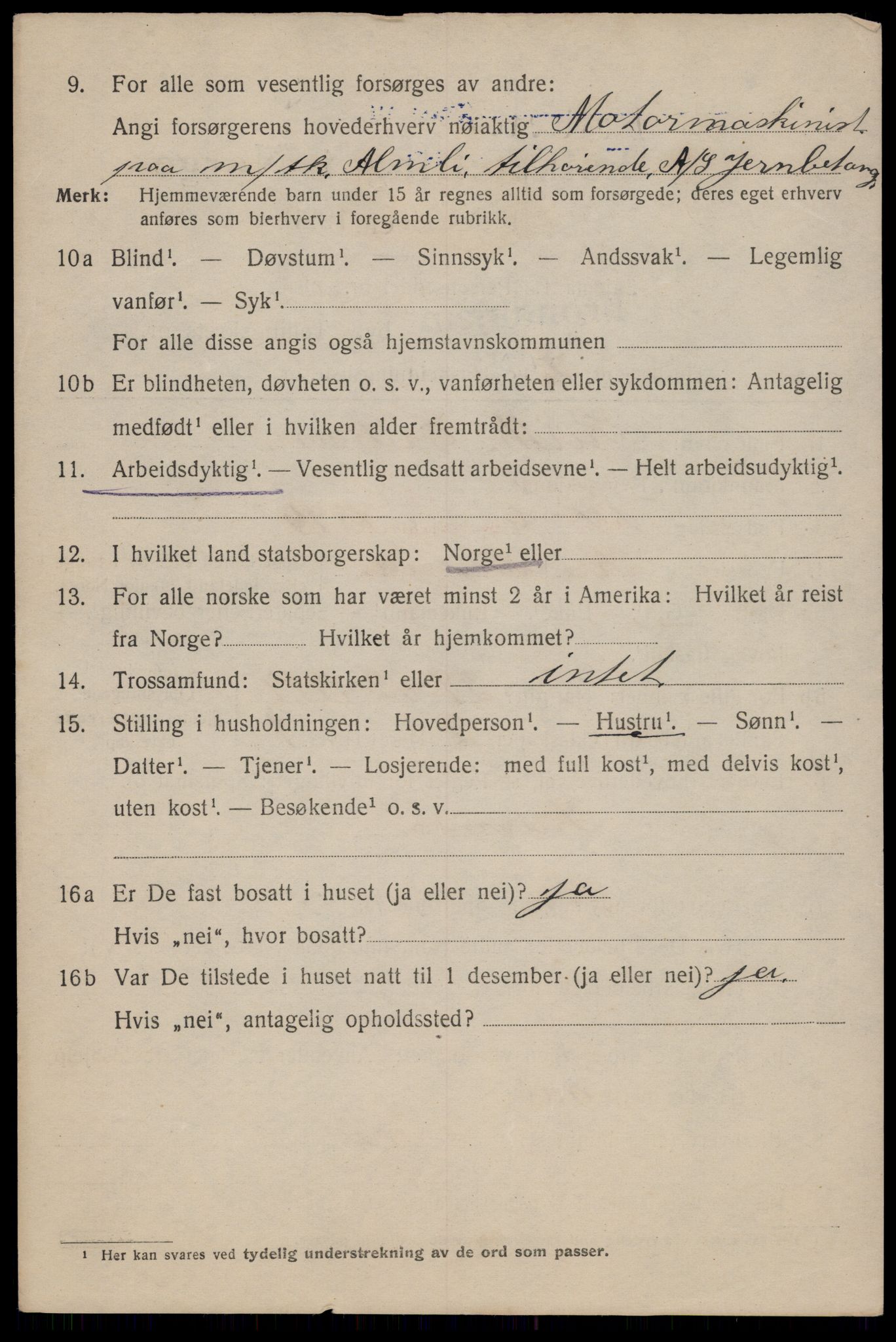 SAT, 1920 census for Trondheim, 1920, p. 46167