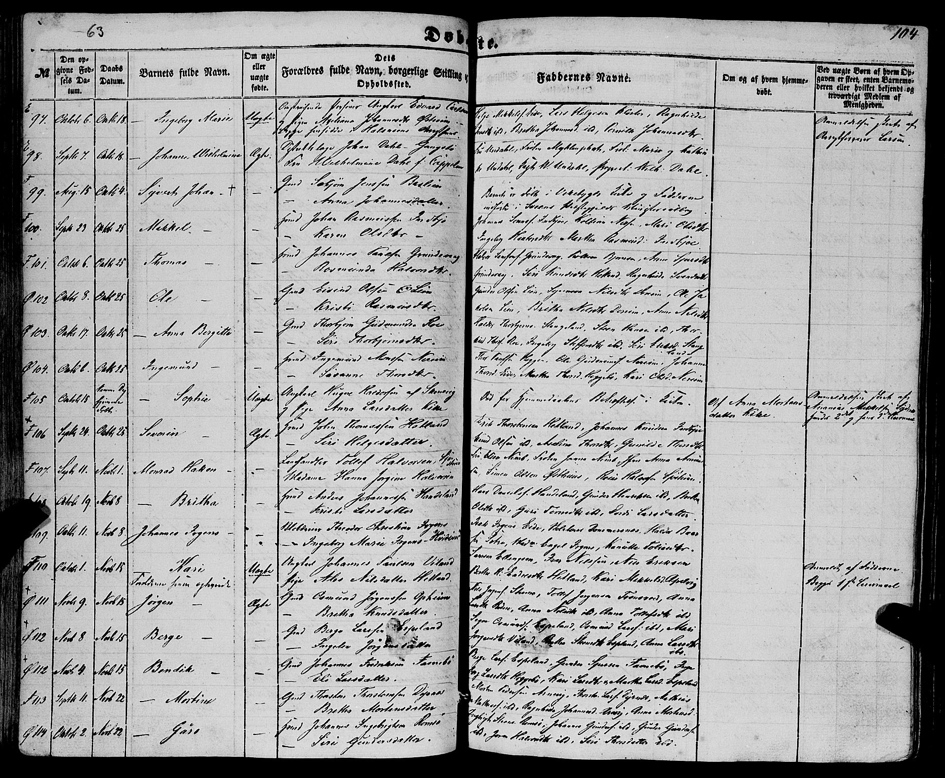 Fjelberg sokneprestembete, AV/SAB-A-75201/H/Haa: Parish register (official) no. A 7, 1851-1867, p. 104