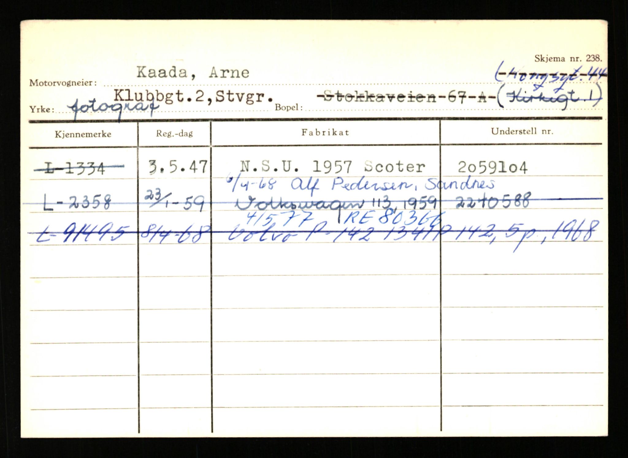 Stavanger trafikkstasjon, AV/SAST-A-101942/0/H/L0021: Kristiania - Landsnes, 1930-1971, p. 2264