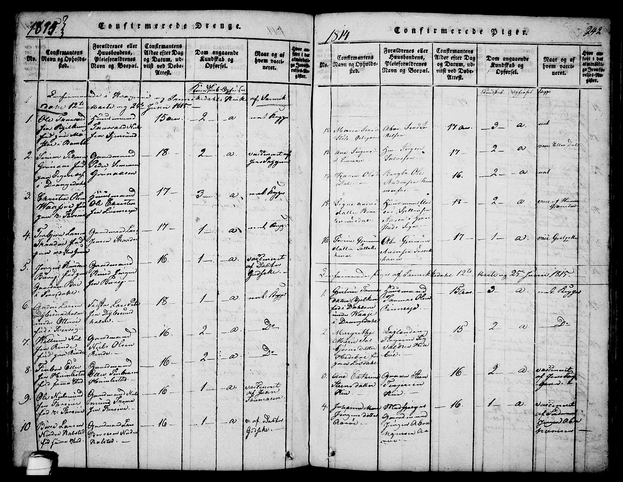 Sannidal kirkebøker, AV/SAKO-A-296/F/Fa/L0004: Parish register (official) no. 4, 1814-1829, p. 242