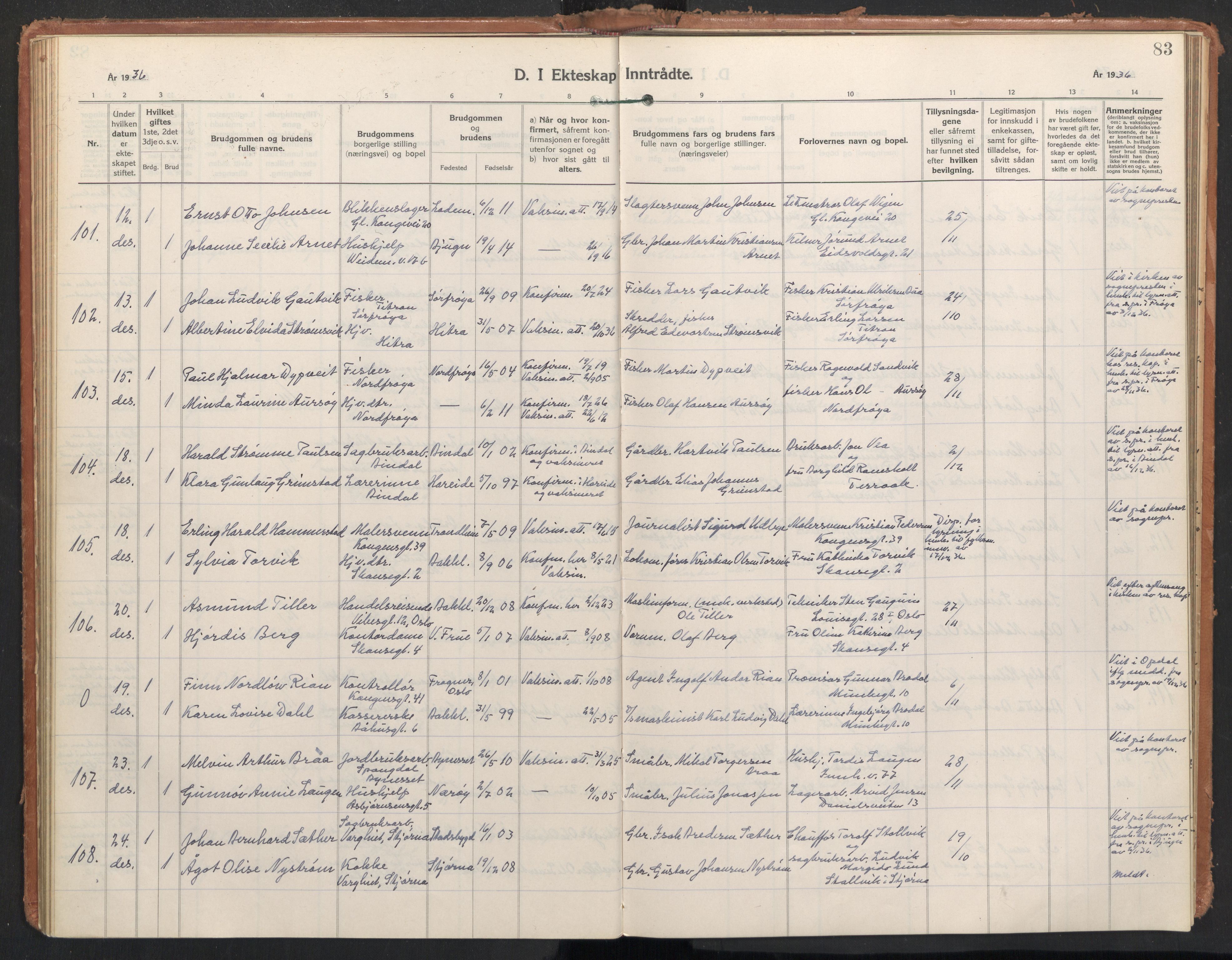 Ministerialprotokoller, klokkerbøker og fødselsregistre - Sør-Trøndelag, AV/SAT-A-1456/604/L0209: Parish register (official) no. 604A29, 1931-1945, p. 83