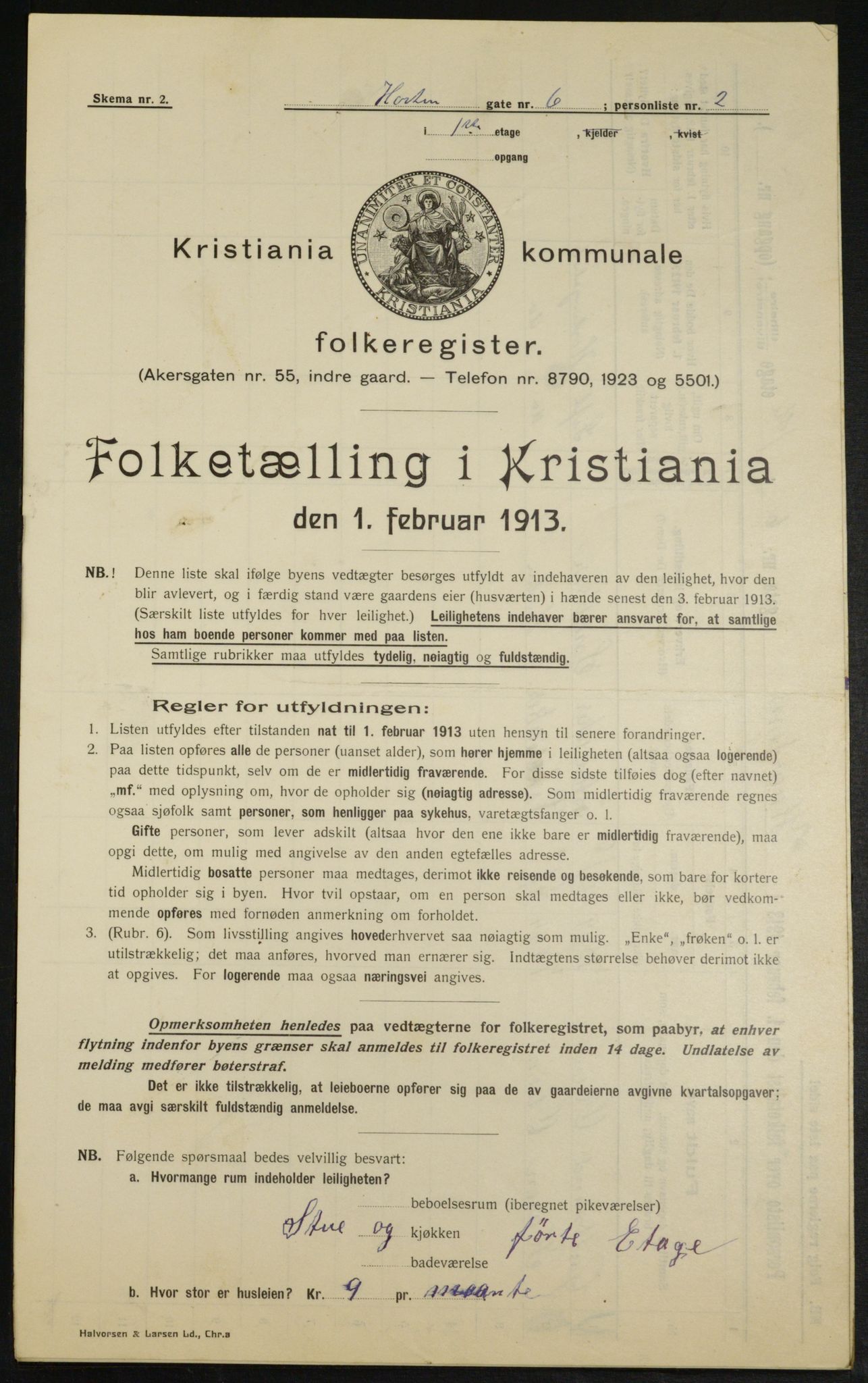 OBA, Municipal Census 1913 for Kristiania, 1913, p. 41240