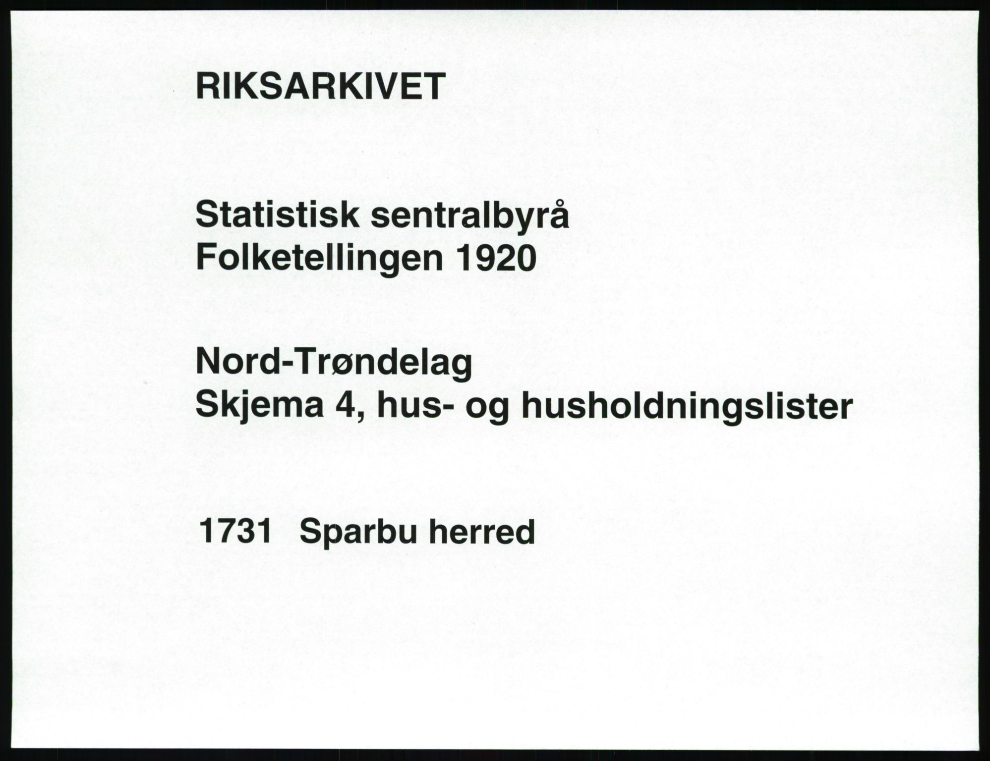 SAT, 1920 census for Sparbu, 1920, p. 33