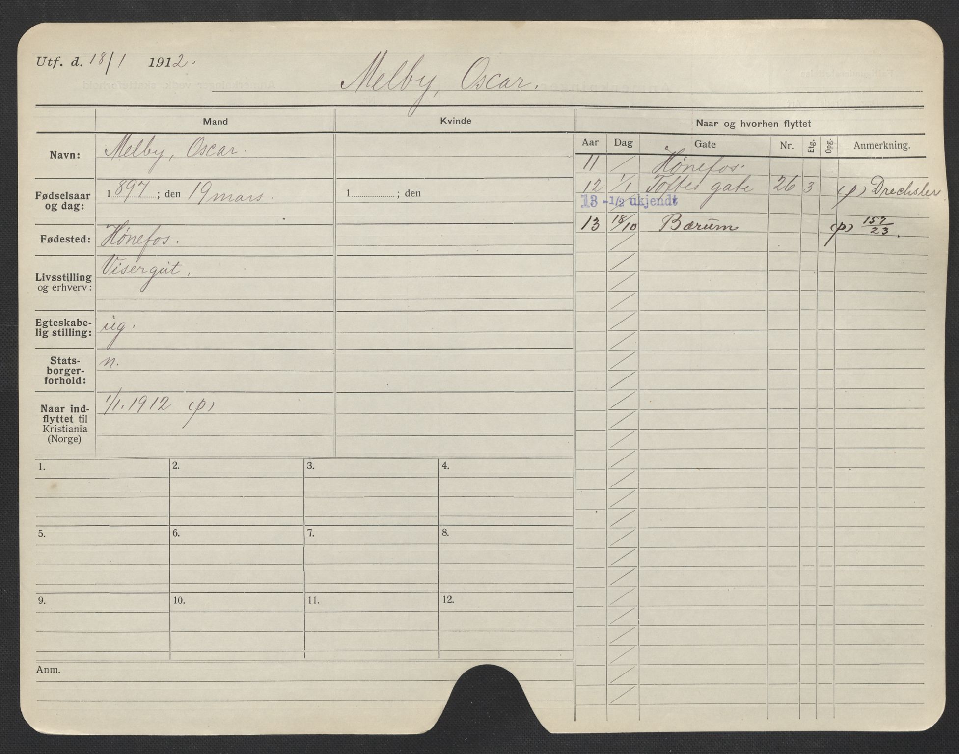 Oslo folkeregister, Registerkort, AV/SAO-A-11715/F/Fa/Fac/L0007: Menn, 1906-1914, p. 702a