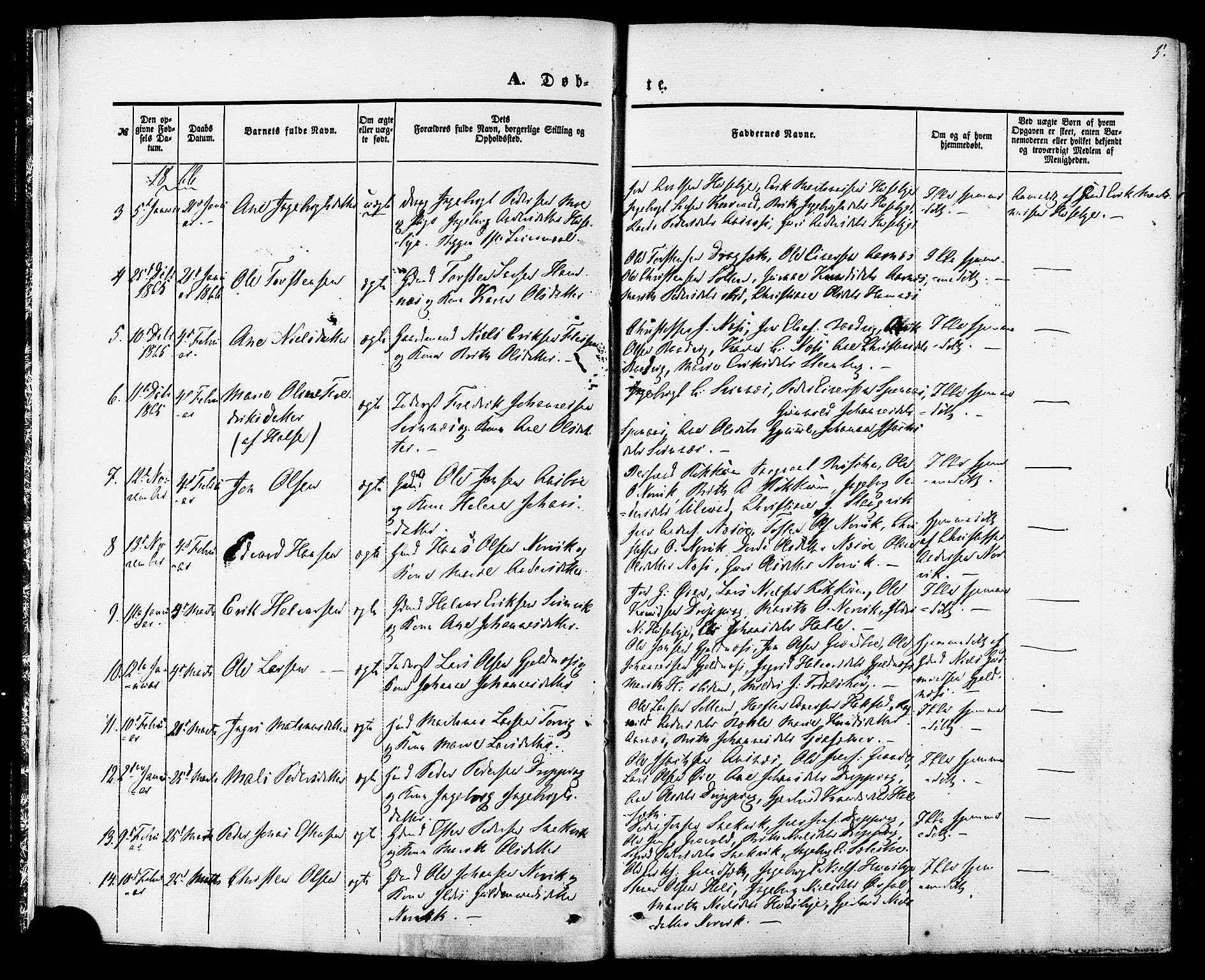 Ministerialprotokoller, klokkerbøker og fødselsregistre - Møre og Romsdal, AV/SAT-A-1454/592/L1027: Parish register (official) no. 592A05, 1865-1878, p. 5