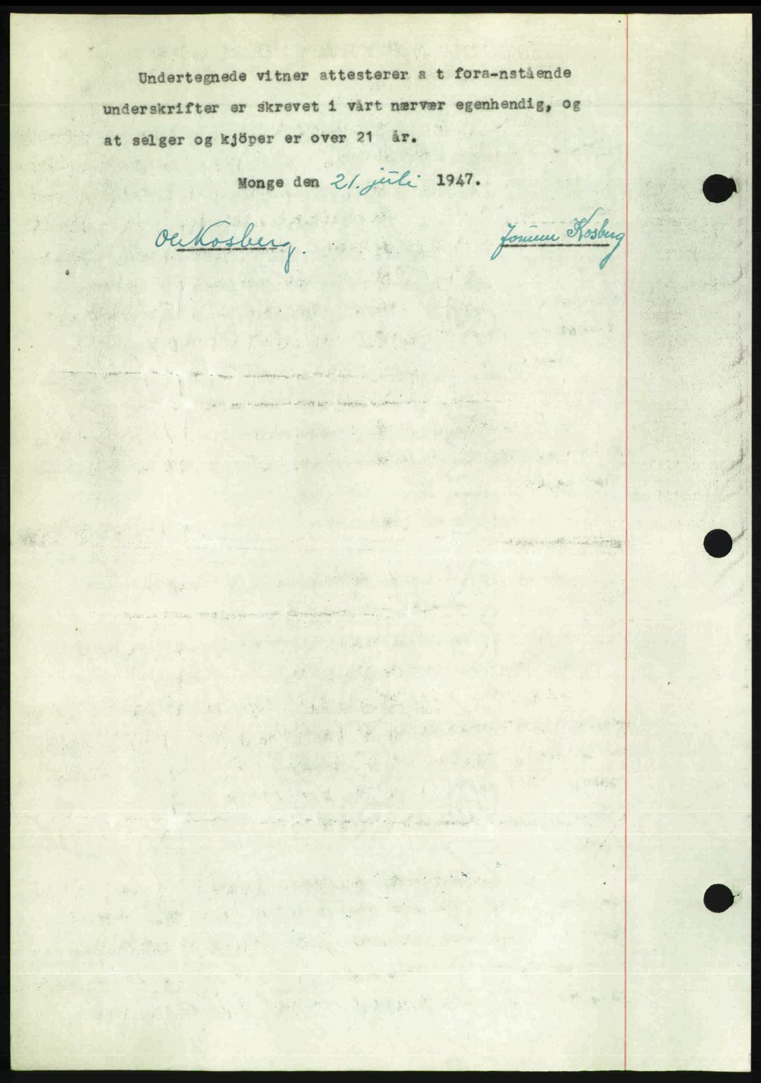 Romsdal sorenskriveri, AV/SAT-A-4149/1/2/2C: Mortgage book no. A23, 1947-1947, Diary no: : 1886/1947