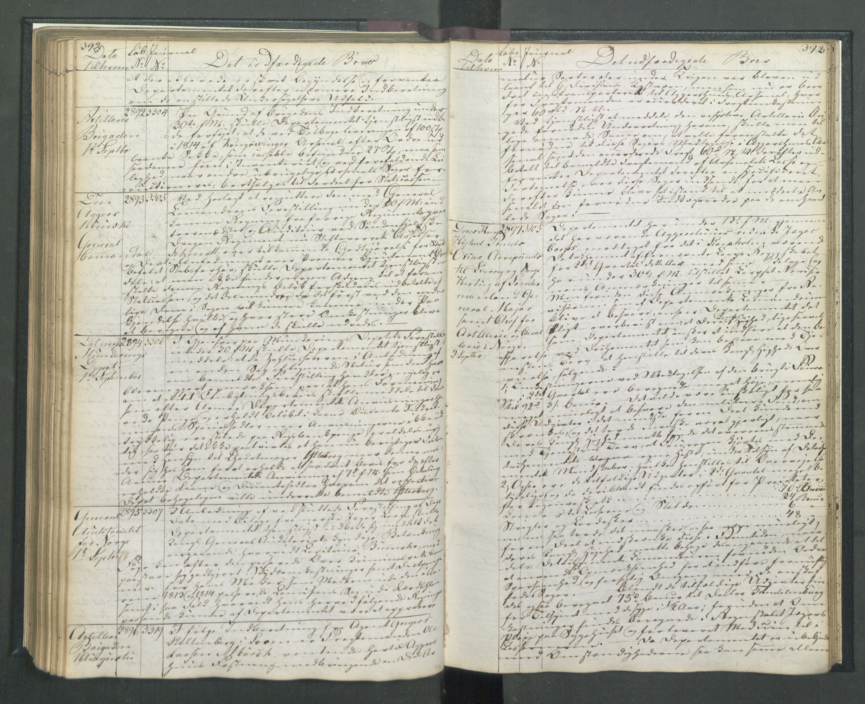 Armédepartementet, AV/RA-RAFA-3493/B/Ba/L0009: 6. Departements Kopibog, 1817, p. 392-393