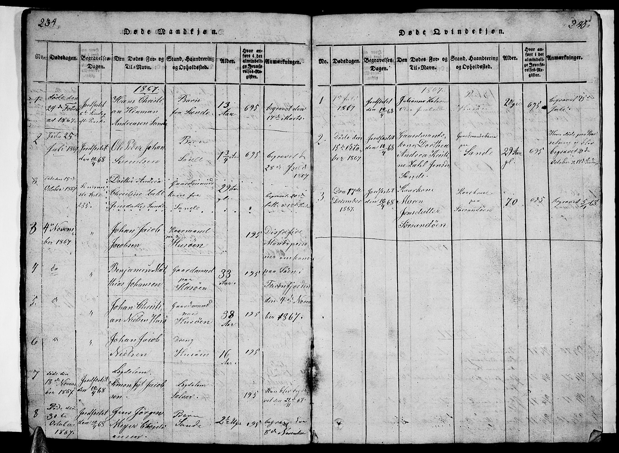 Ministerialprotokoller, klokkerbøker og fødselsregistre - Nordland, SAT/A-1459/840/L0581: Parish register (copy) no. 840C01, 1820-1873, p. 244-245