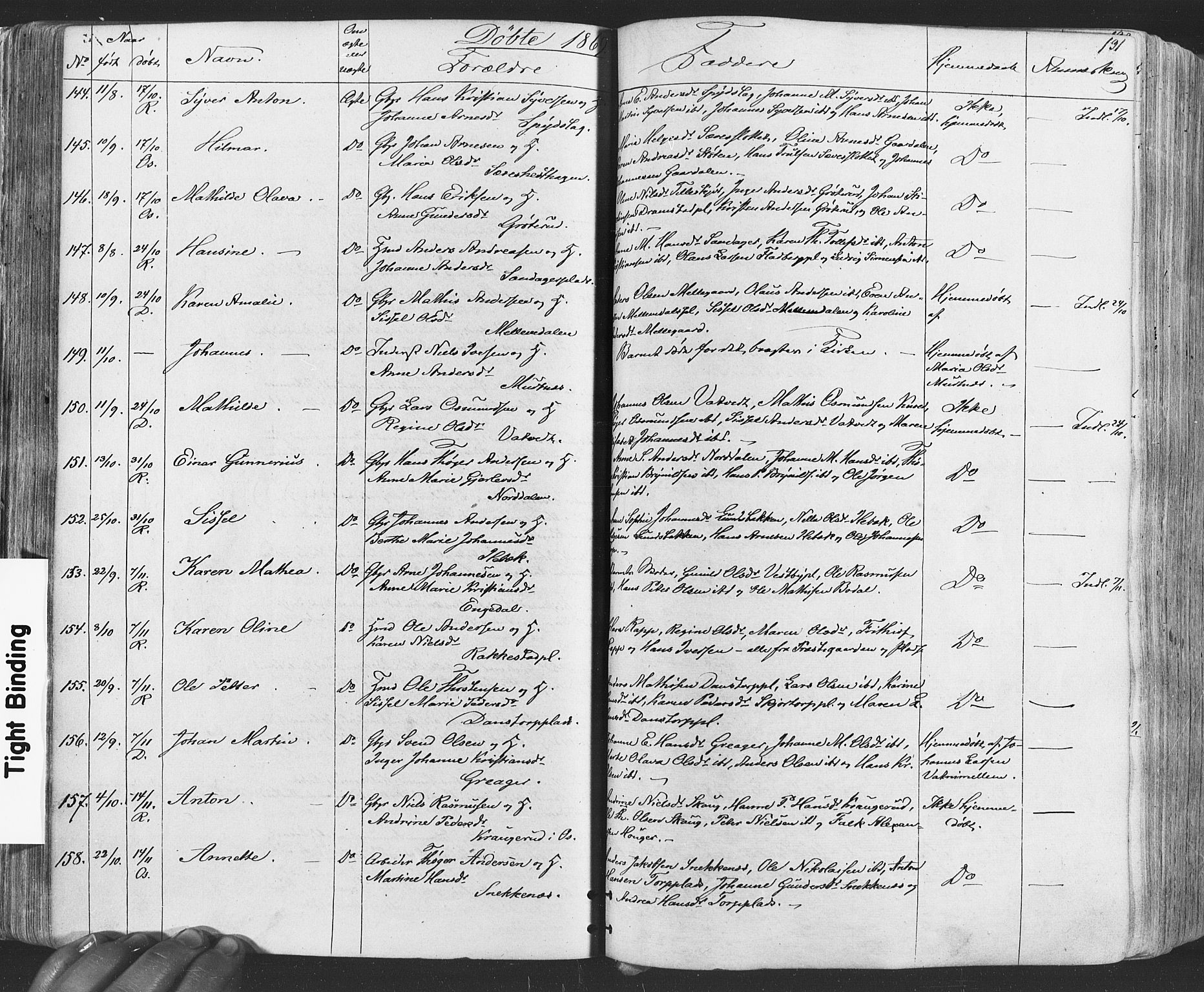 Rakkestad prestekontor Kirkebøker, AV/SAO-A-2008/F/Fa/L0011: Parish register (official) no. I 11, 1862-1877, p. 131