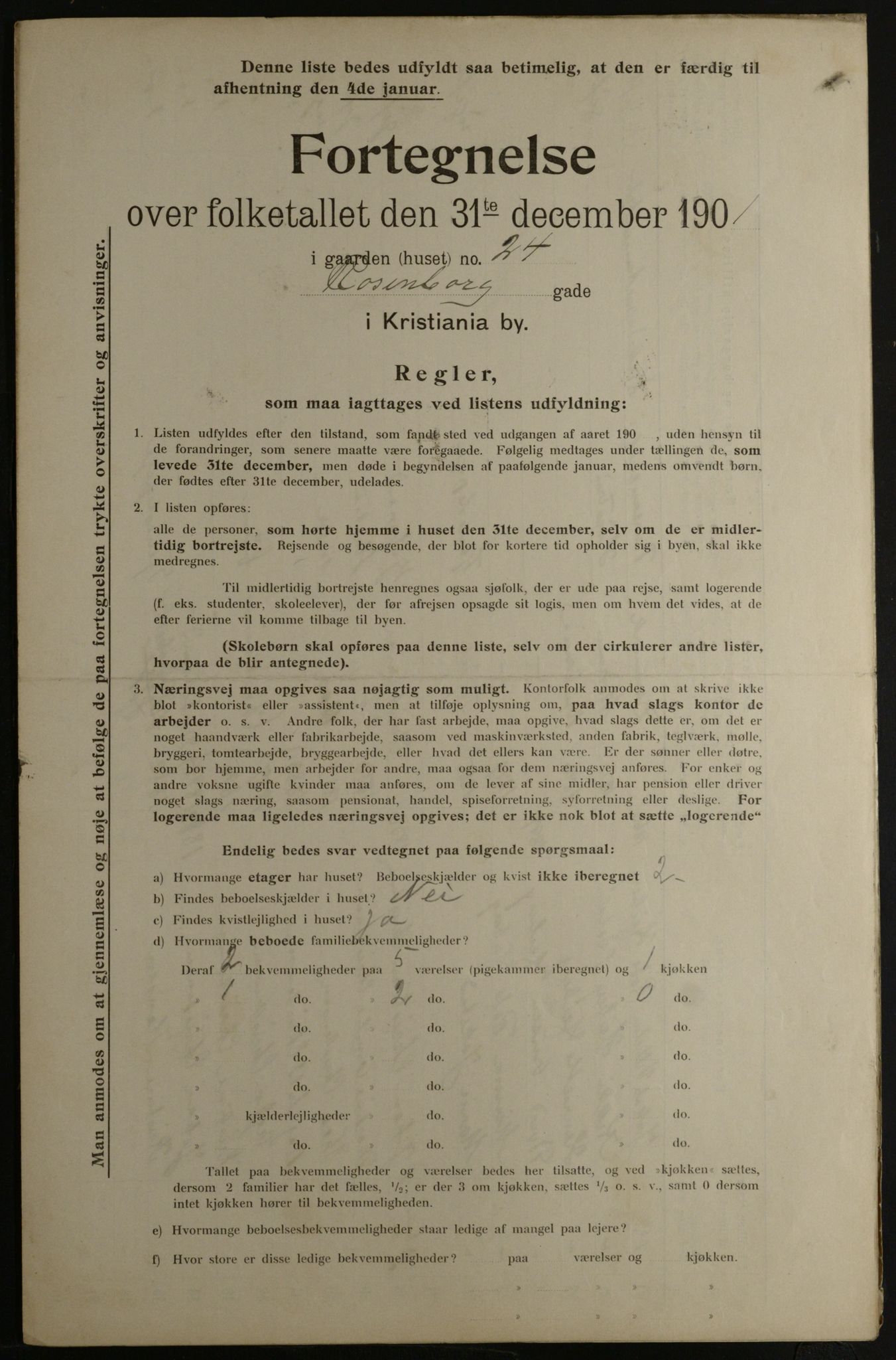 OBA, Municipal Census 1901 for Kristiania, 1901, p. 12816