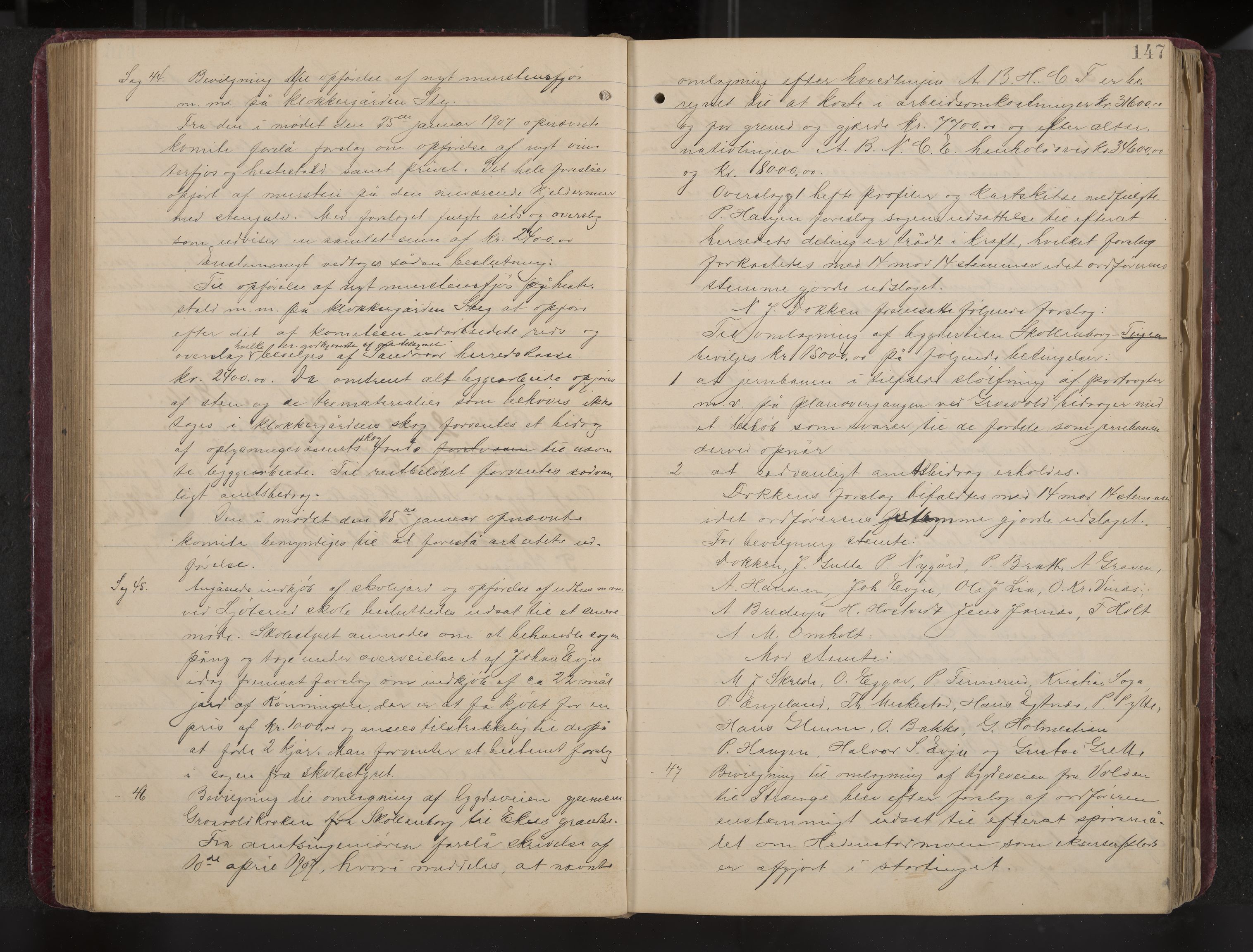 Ytre Sandsvær formannskap og sentraladministrasjon, IKAK/0629021/A/Aa/L0001: Møtebok med register, 1902-1919, p. 147
