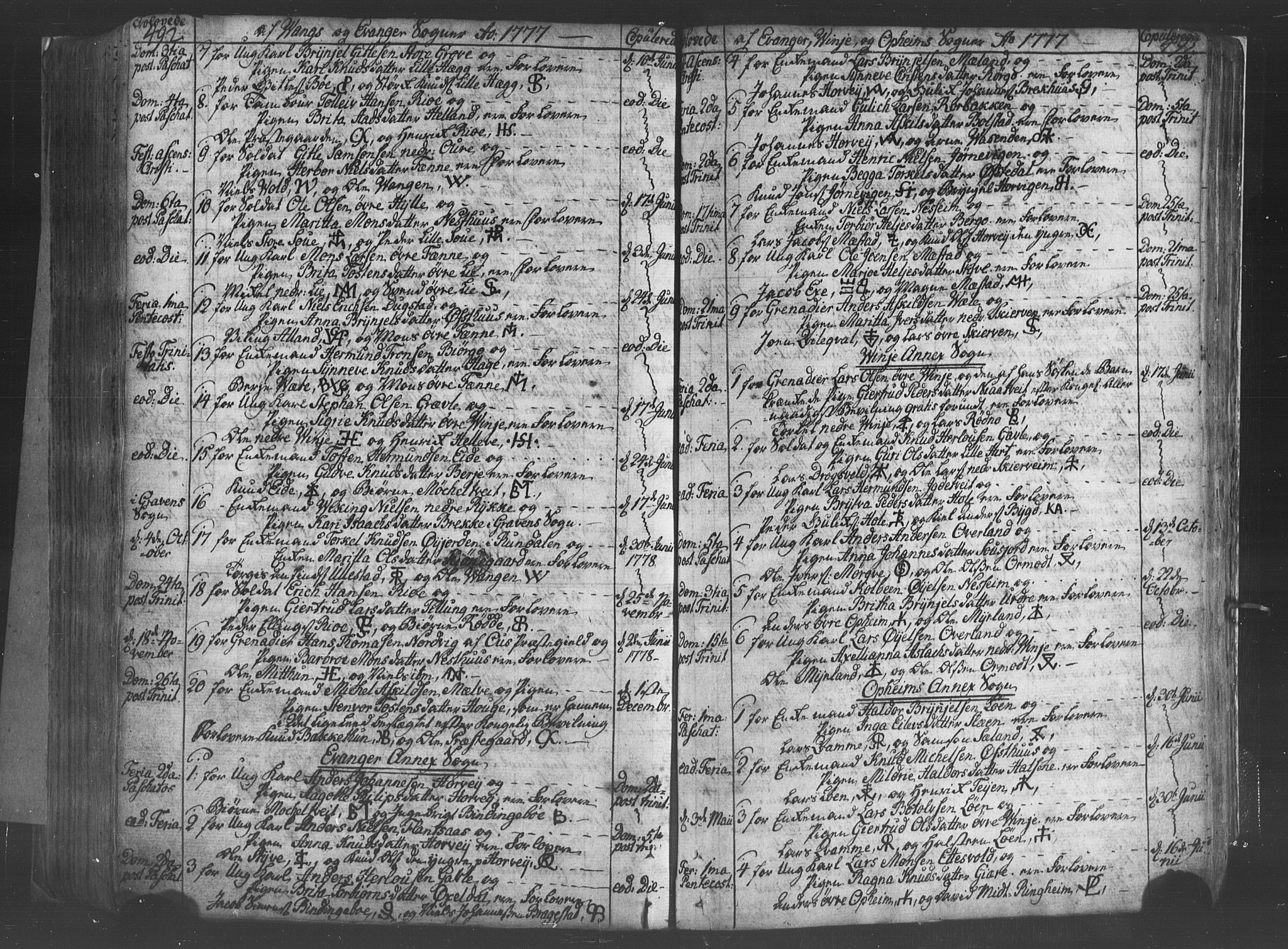 Voss sokneprestembete, SAB/A-79001/H/Haa: Parish register (official) no. A 8, 1752-1780, p. 492-493