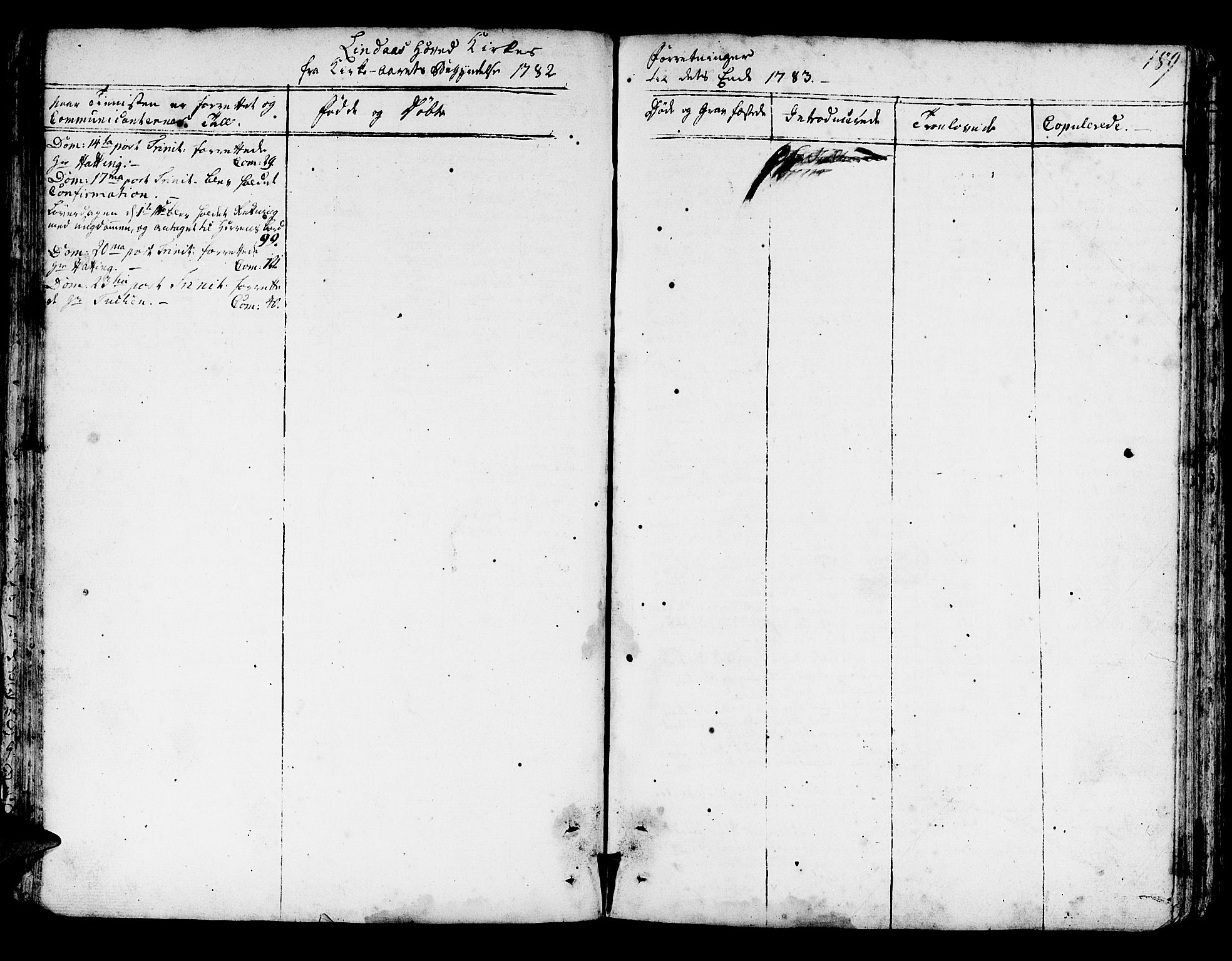 Lindås Sokneprestembete, AV/SAB-A-76701/H/Haa/Haaa/L0004: Parish register (official) no. A 4, 1764-1791, p. 189