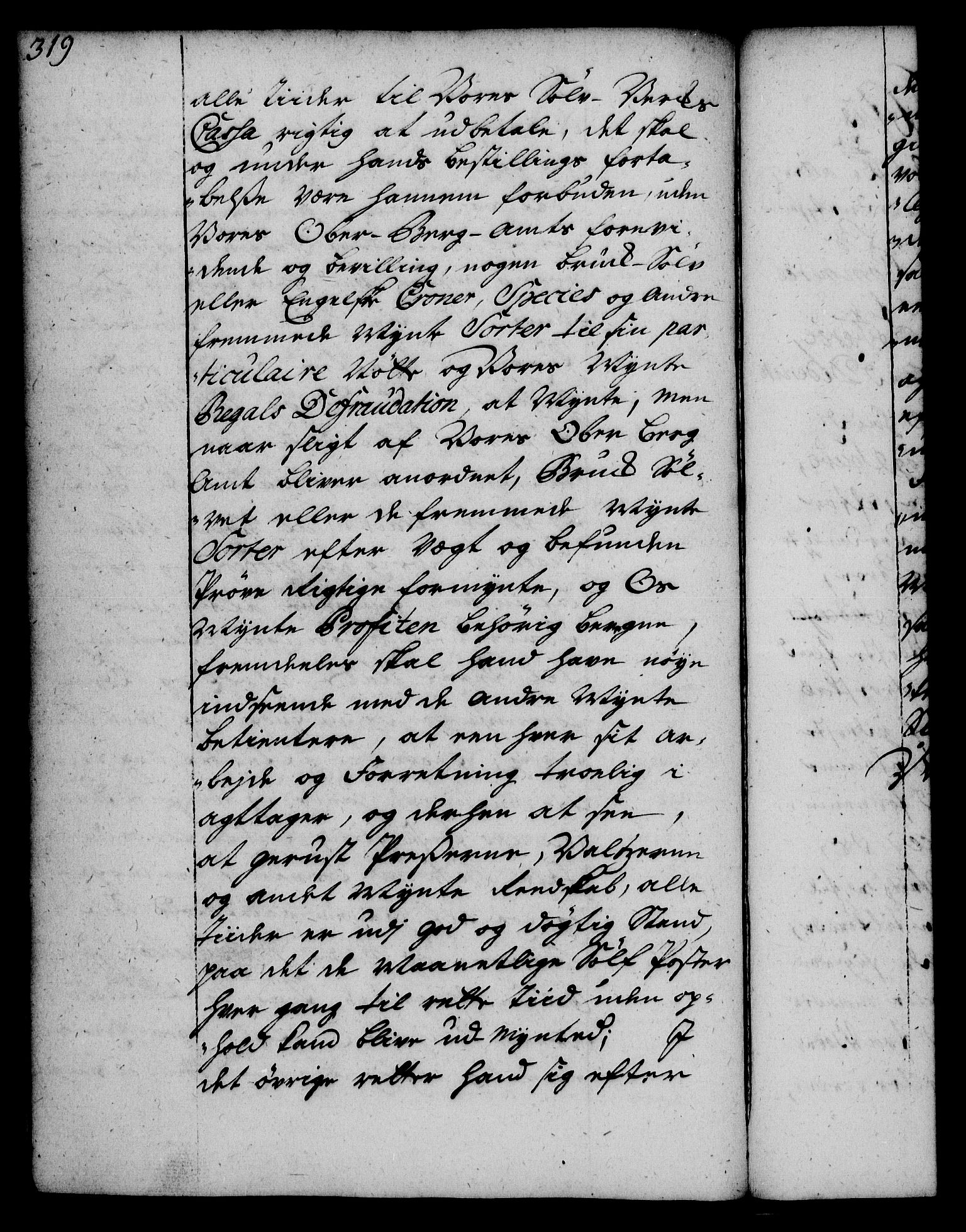 Rentekammeret, Kammerkanselliet, RA/EA-3111/G/Gg/Gge/L0002: Norsk bestallingsprotokoll med register (merket RK 53.26), 1730-1744, p. 319