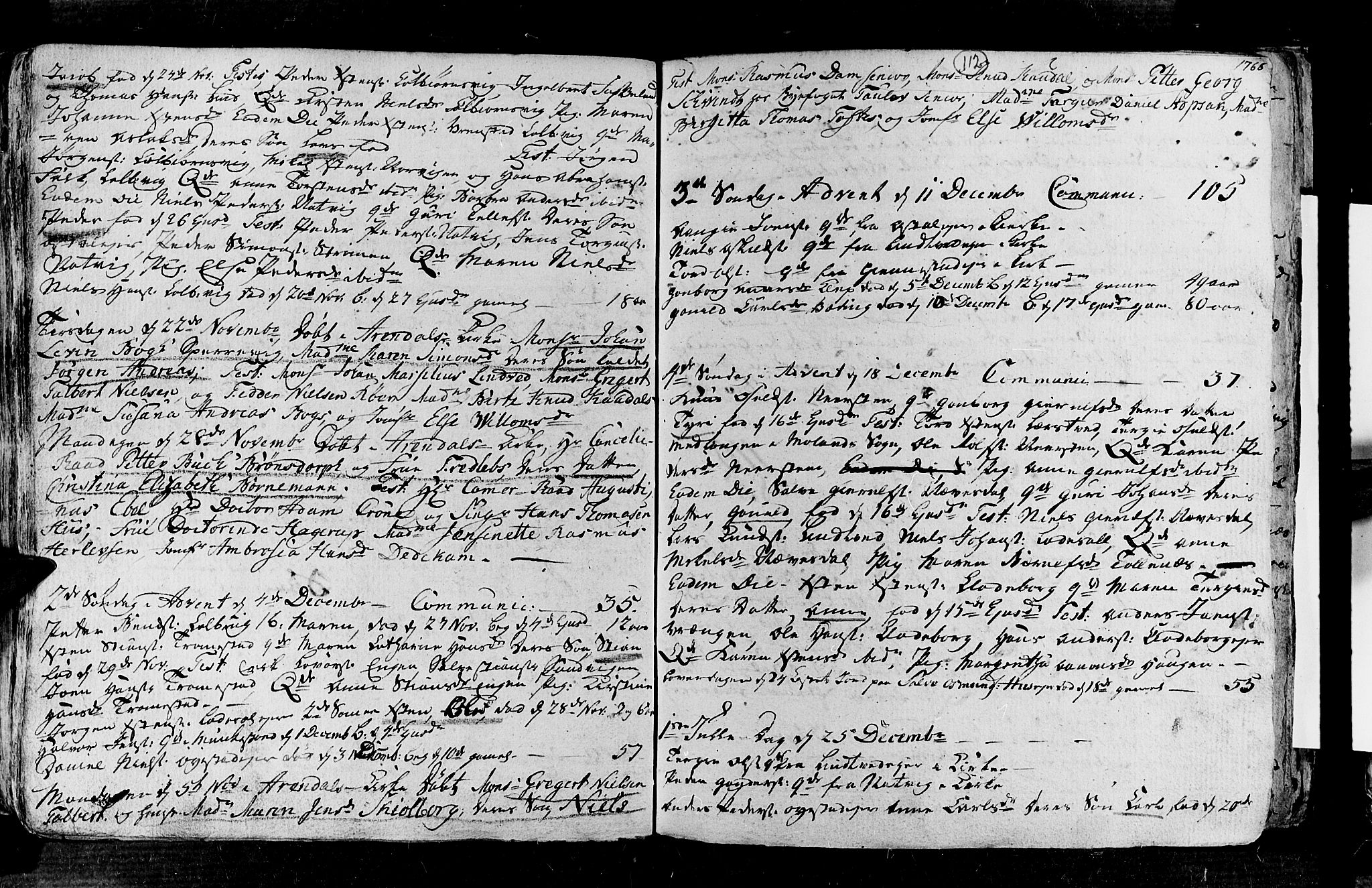 Øyestad sokneprestkontor, SAK/1111-0049/F/Fa/L0006: Parish register (official) no. A 6, 1758-1776, p. 112