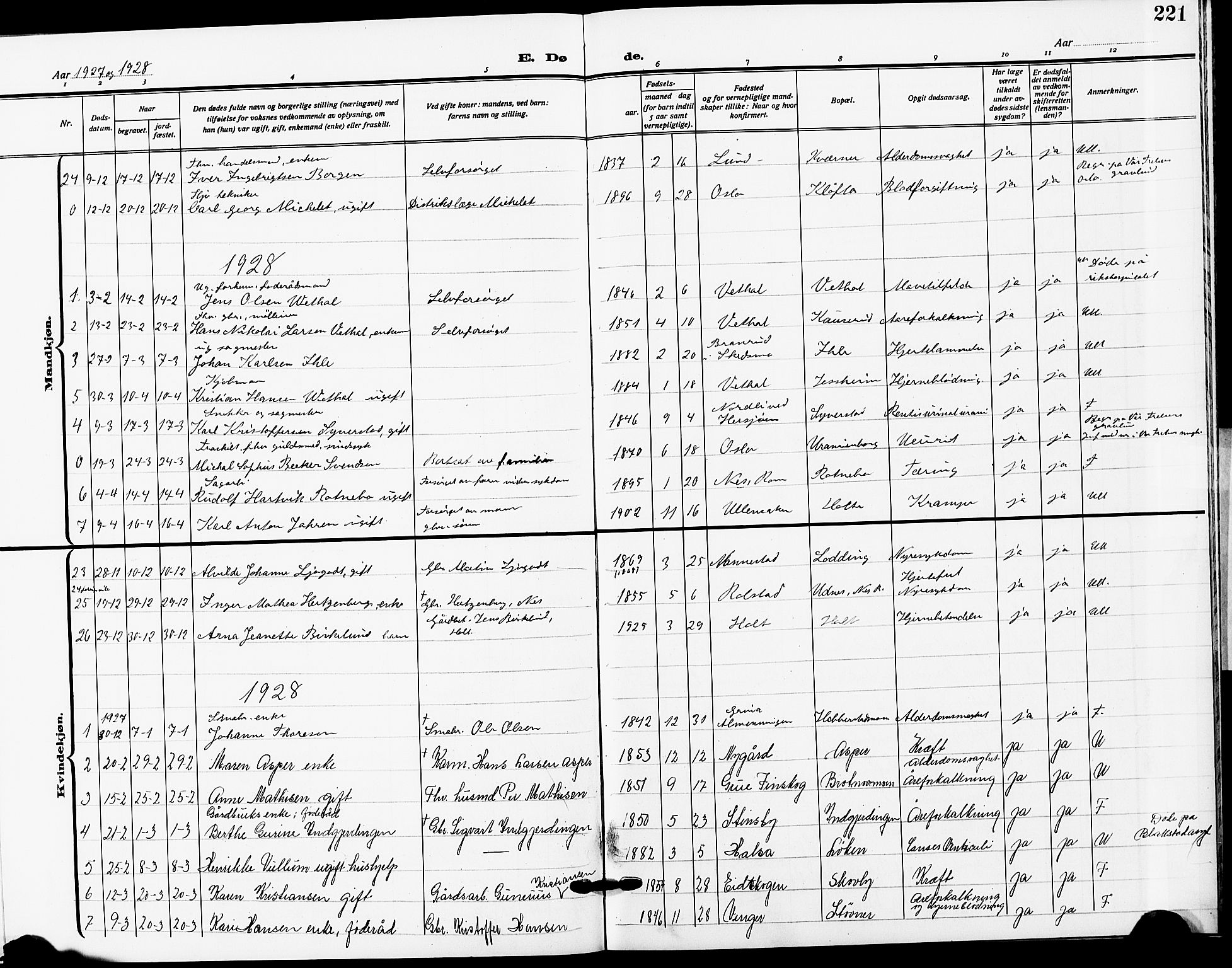 Ullensaker prestekontor Kirkebøker, SAO/A-10236a/G/Ga/L0003: Parish register (copy) no. I 3, 1914-1929, p. 221