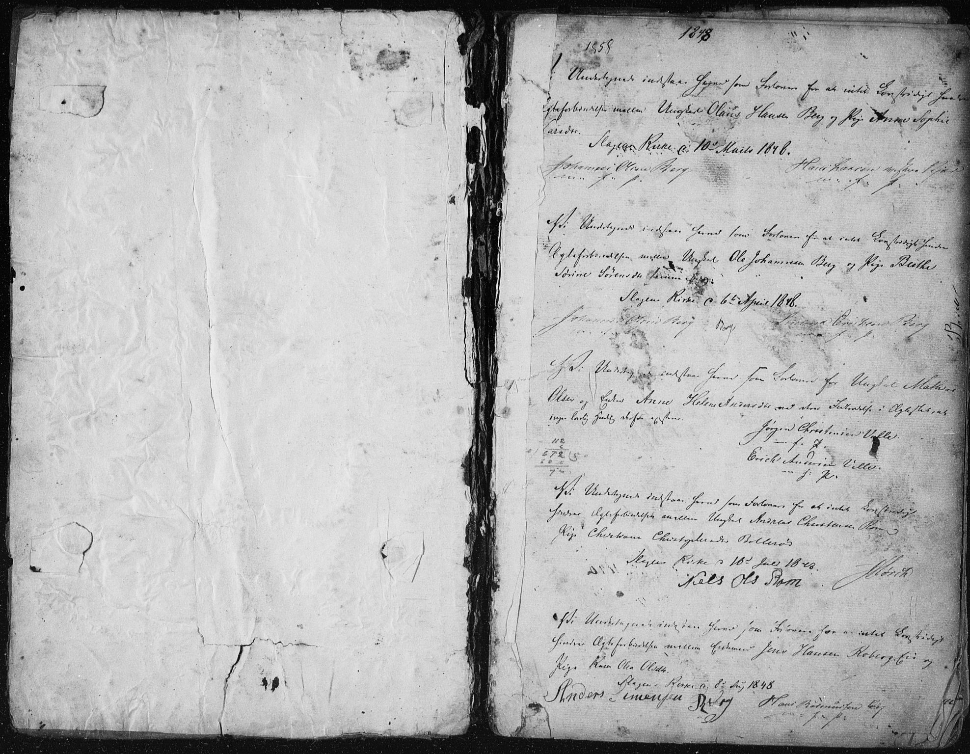 Sem kirkebøker, AV/SAKO-A-5/Y/Ya/L0001: Best man's statements no. 1, 1848-1864